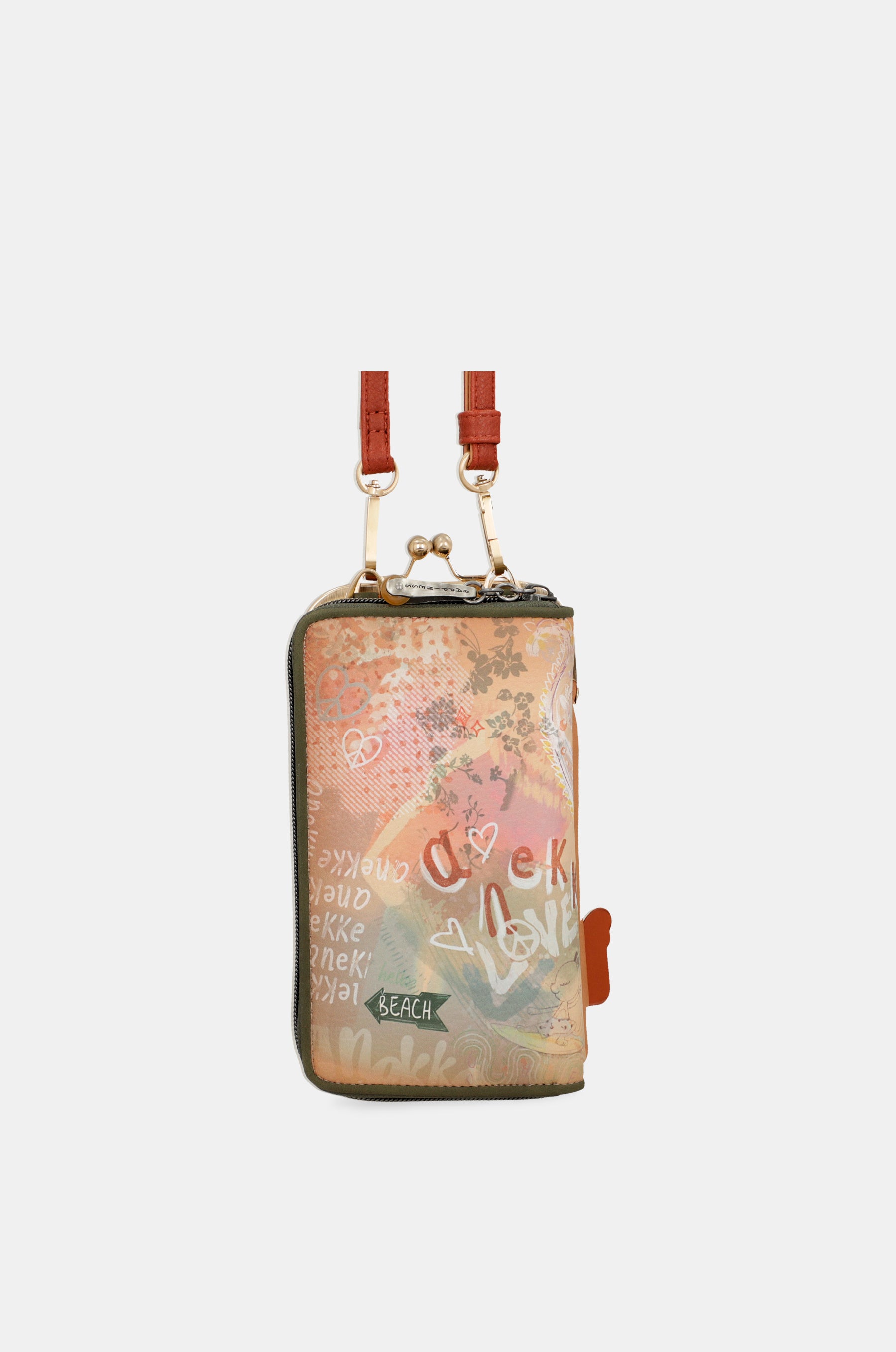 Peace & Love camel 3-in-1 RFID wallet bag