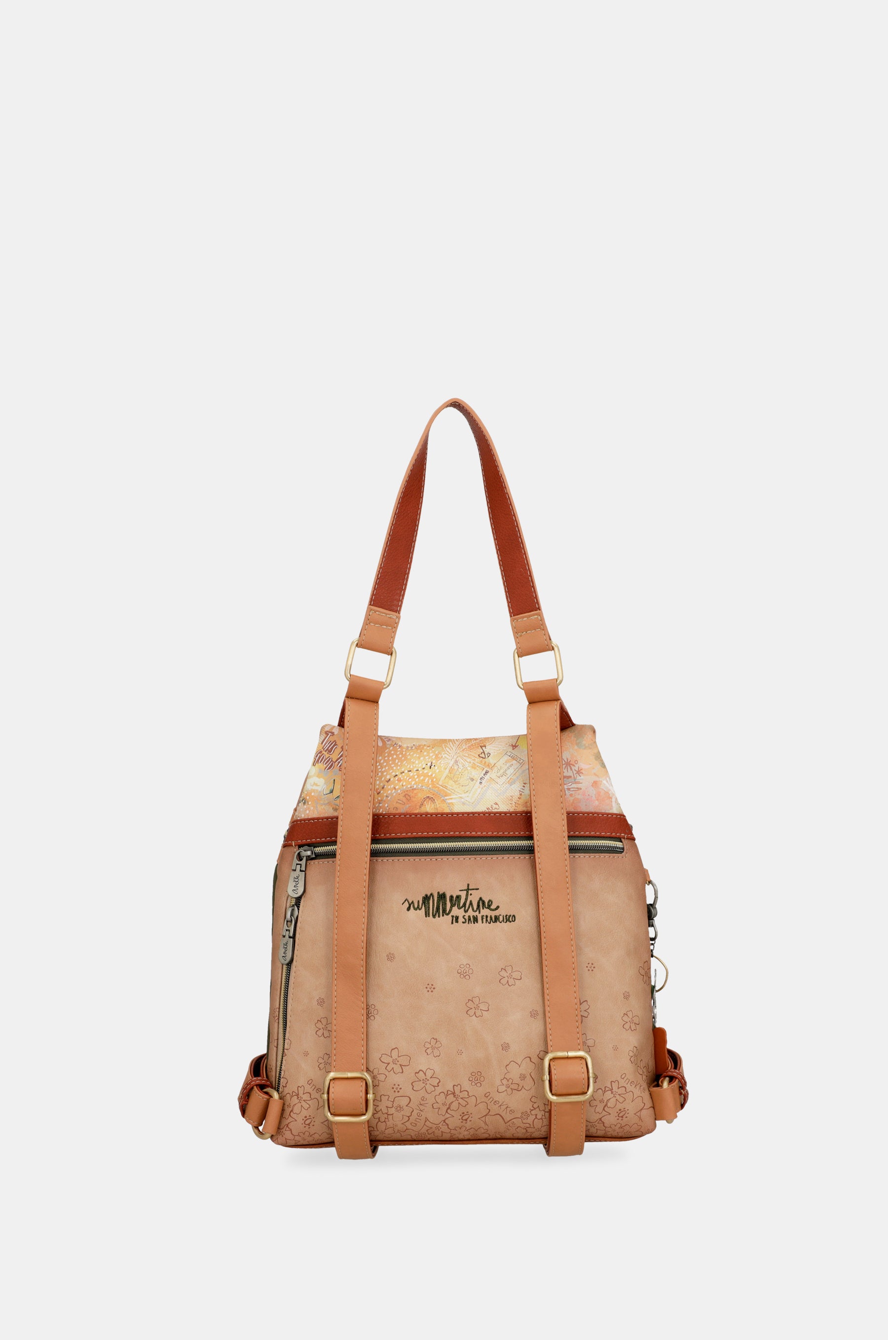 Anekke Peace & Love camel anti-theft backpack