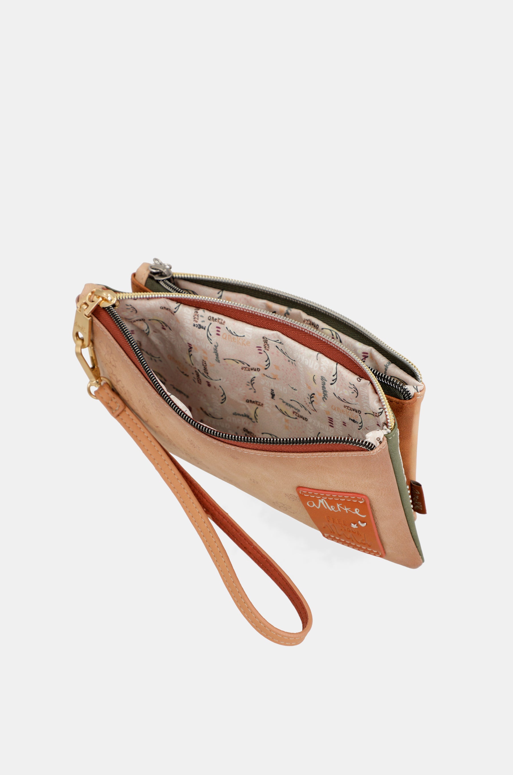 Anekke Peace & Love camel RFID wallet