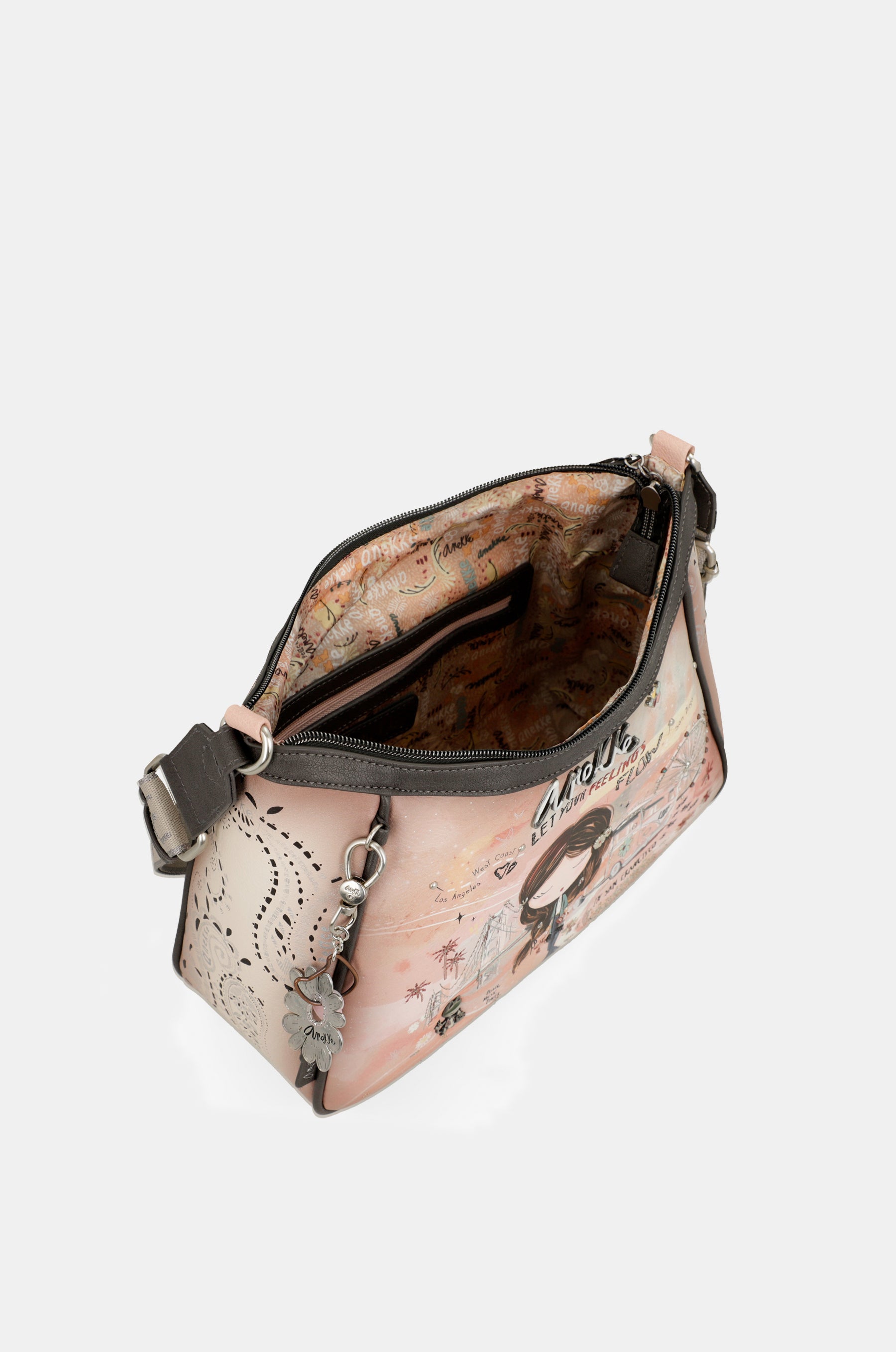 Peace & Love pink crossbody bag