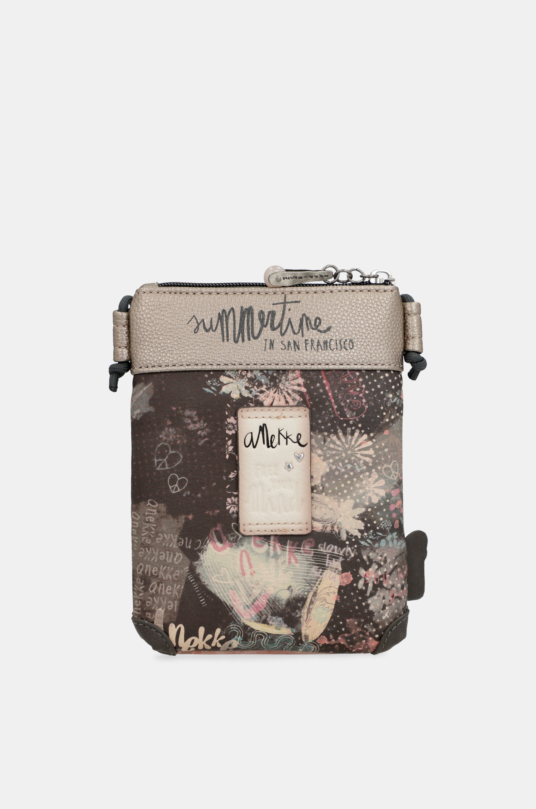 Peace & Love pink mini crossbody bag