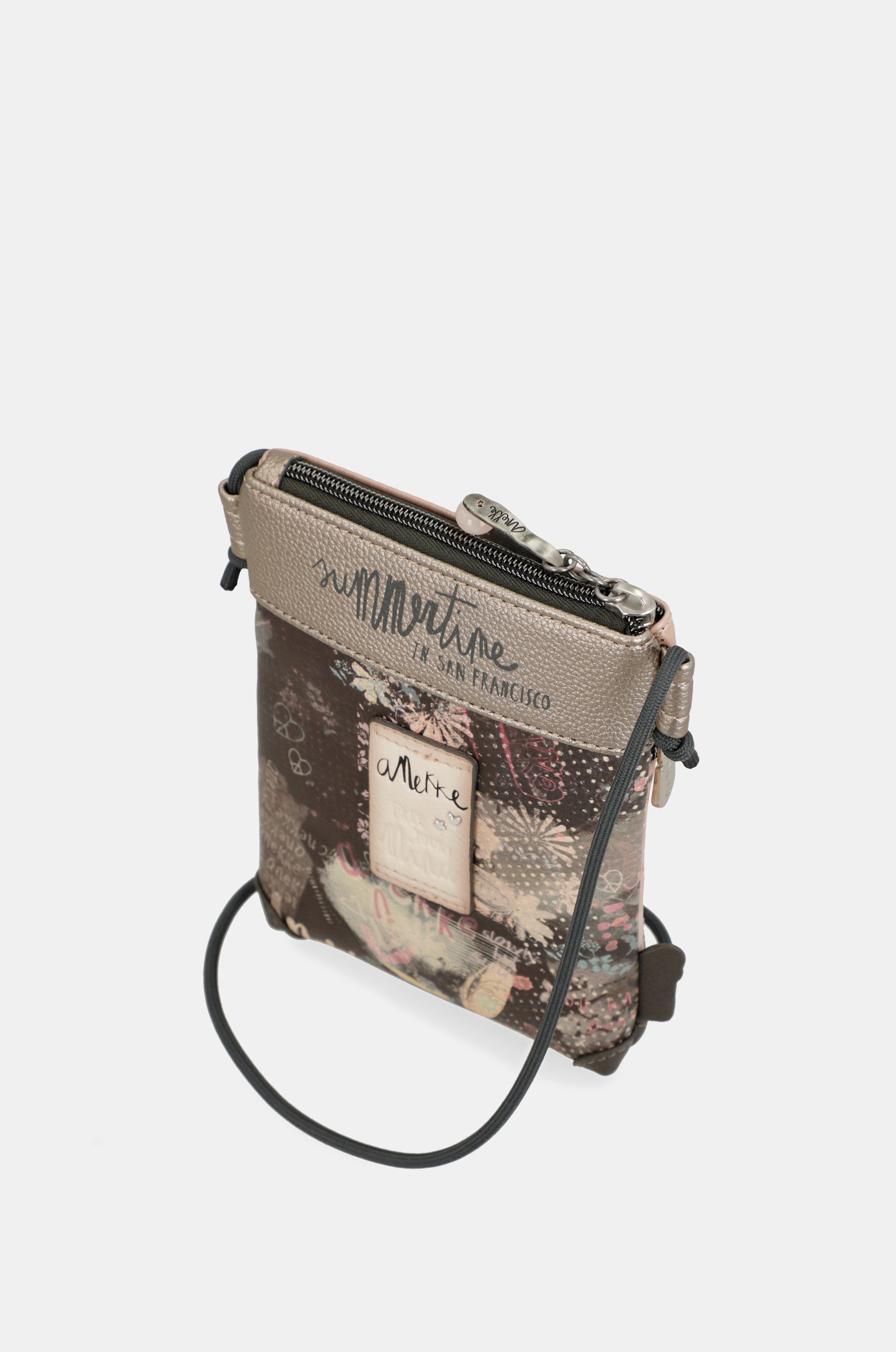 Peace & Love pink mini crossbody bag