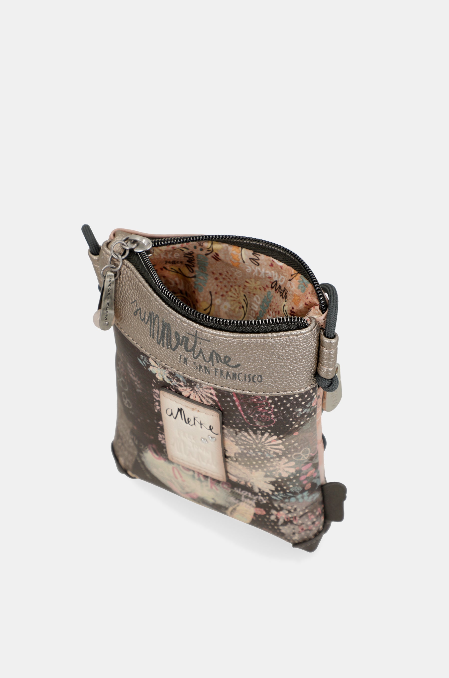Peace & Love pink mini crossbody bag