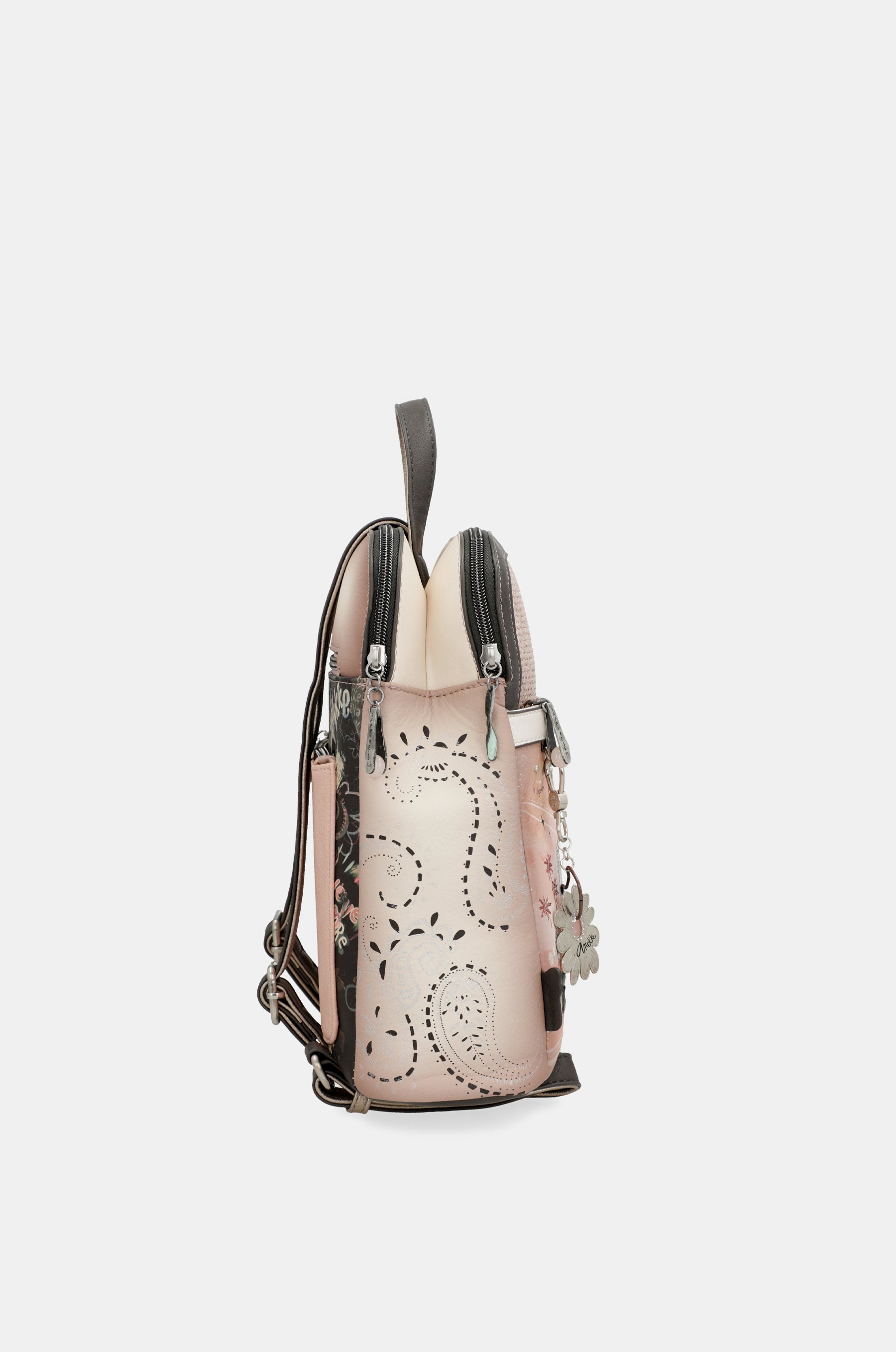 Peace & Love pink 2-compartment backpack