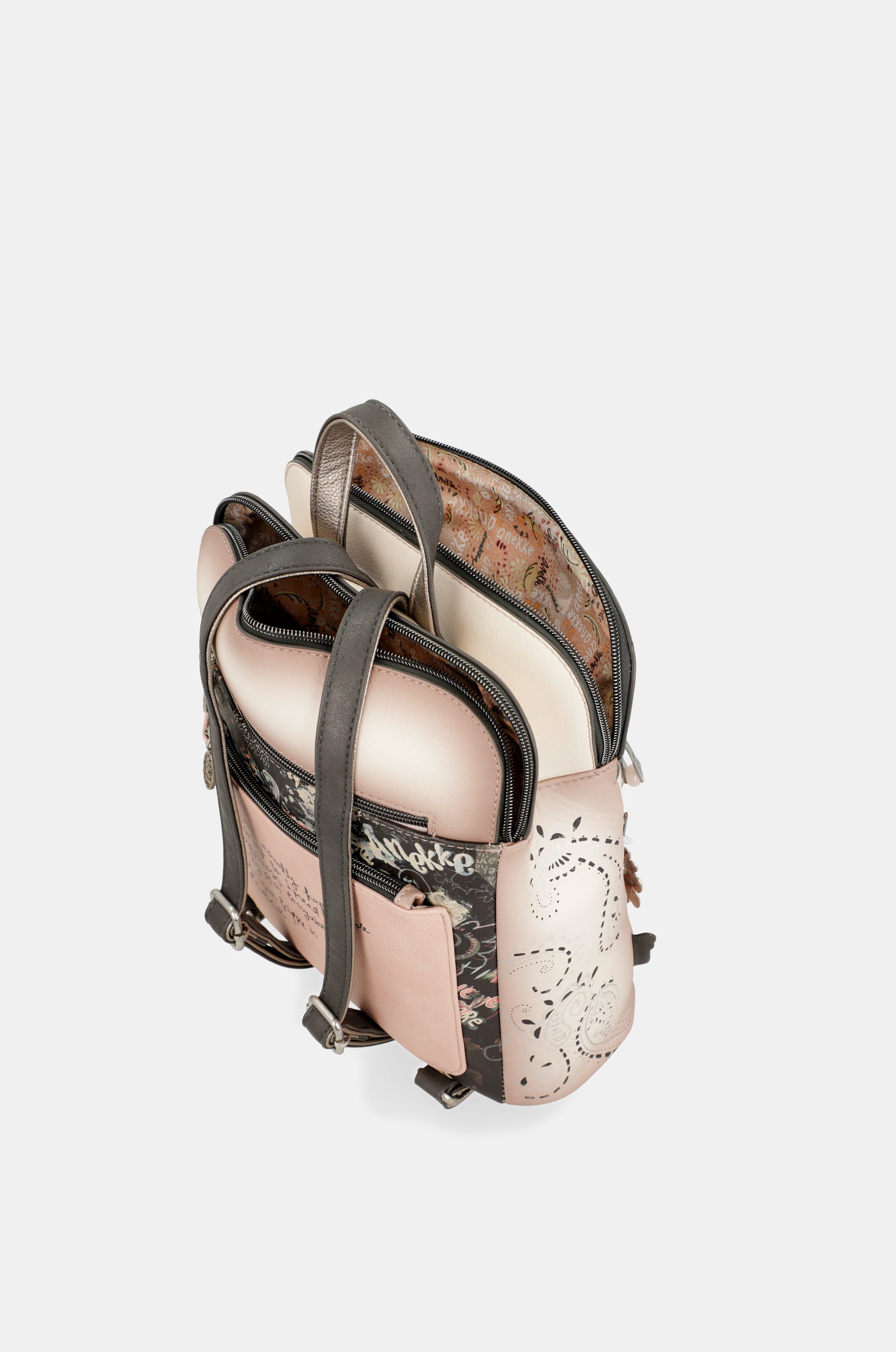 Peace & Love pink 2-compartment backpack