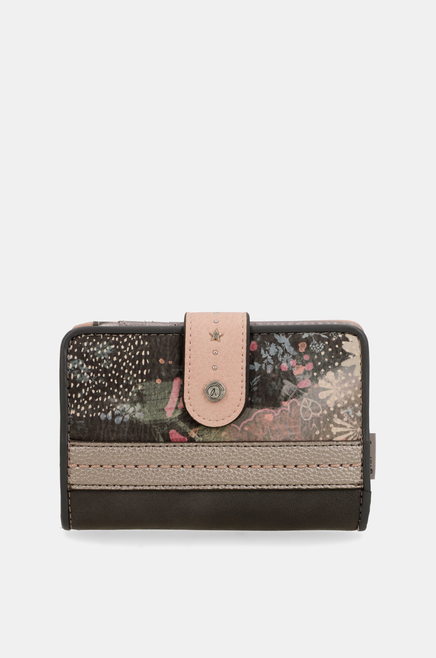 Peace & Love pink medium RFID wallet