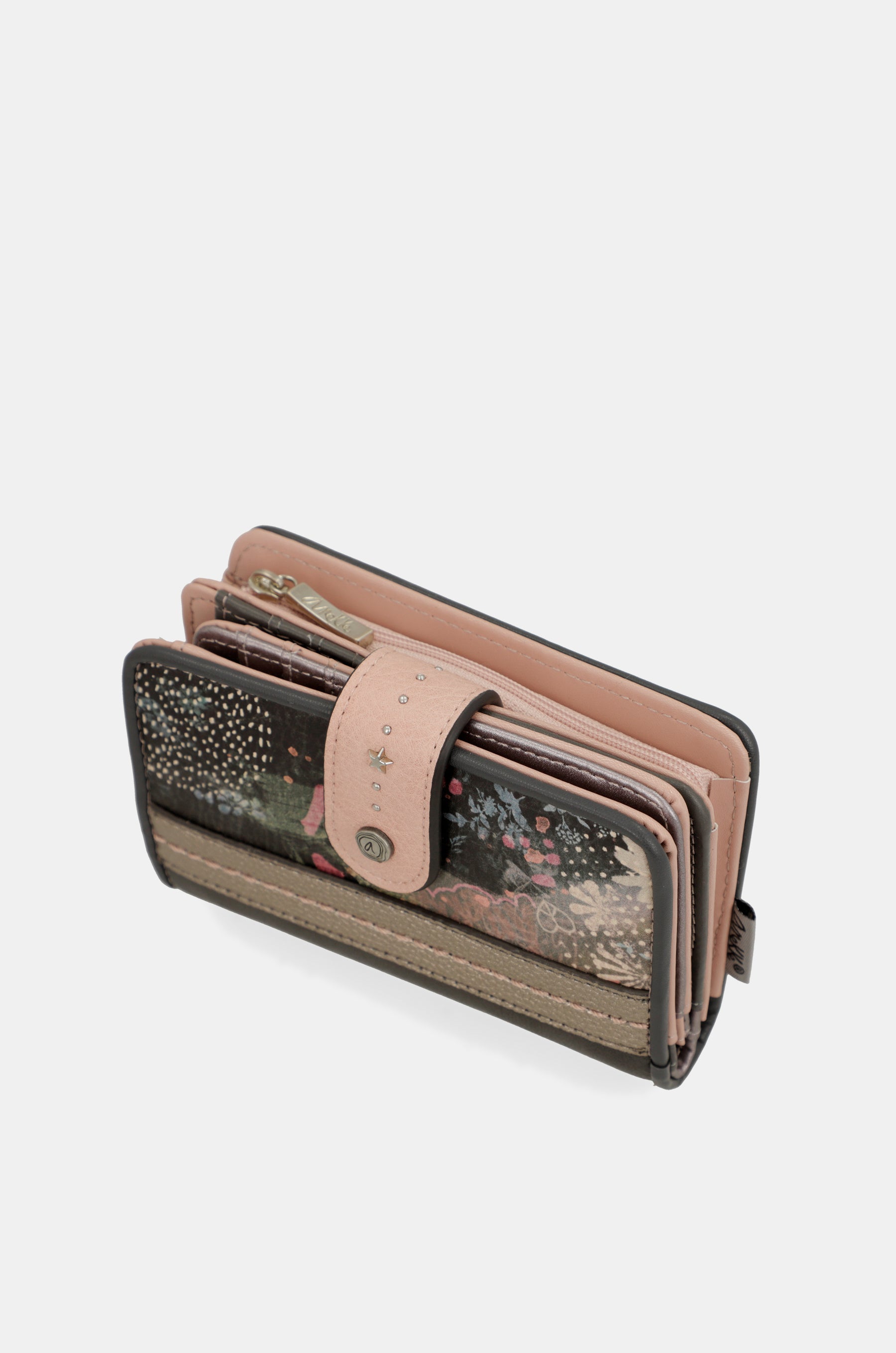 Peace & Love pink medium RFID wallet