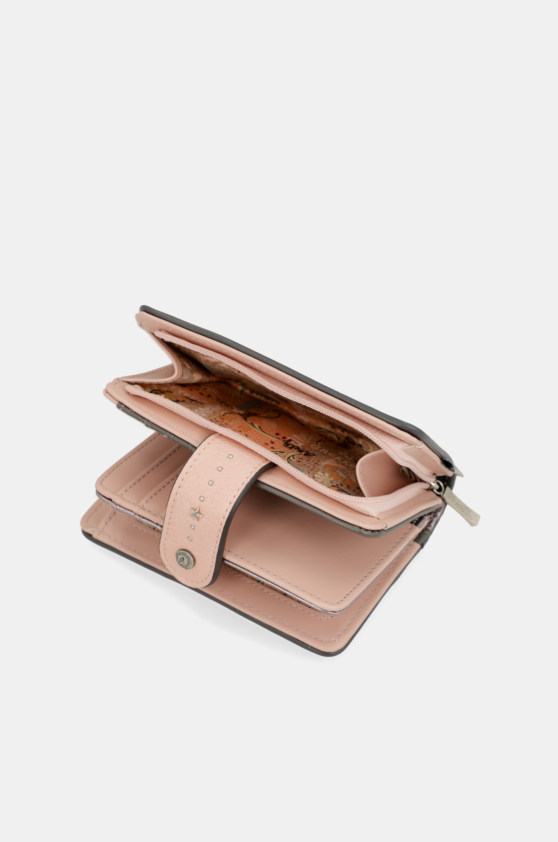 Peace & Love pink medium RFID wallet