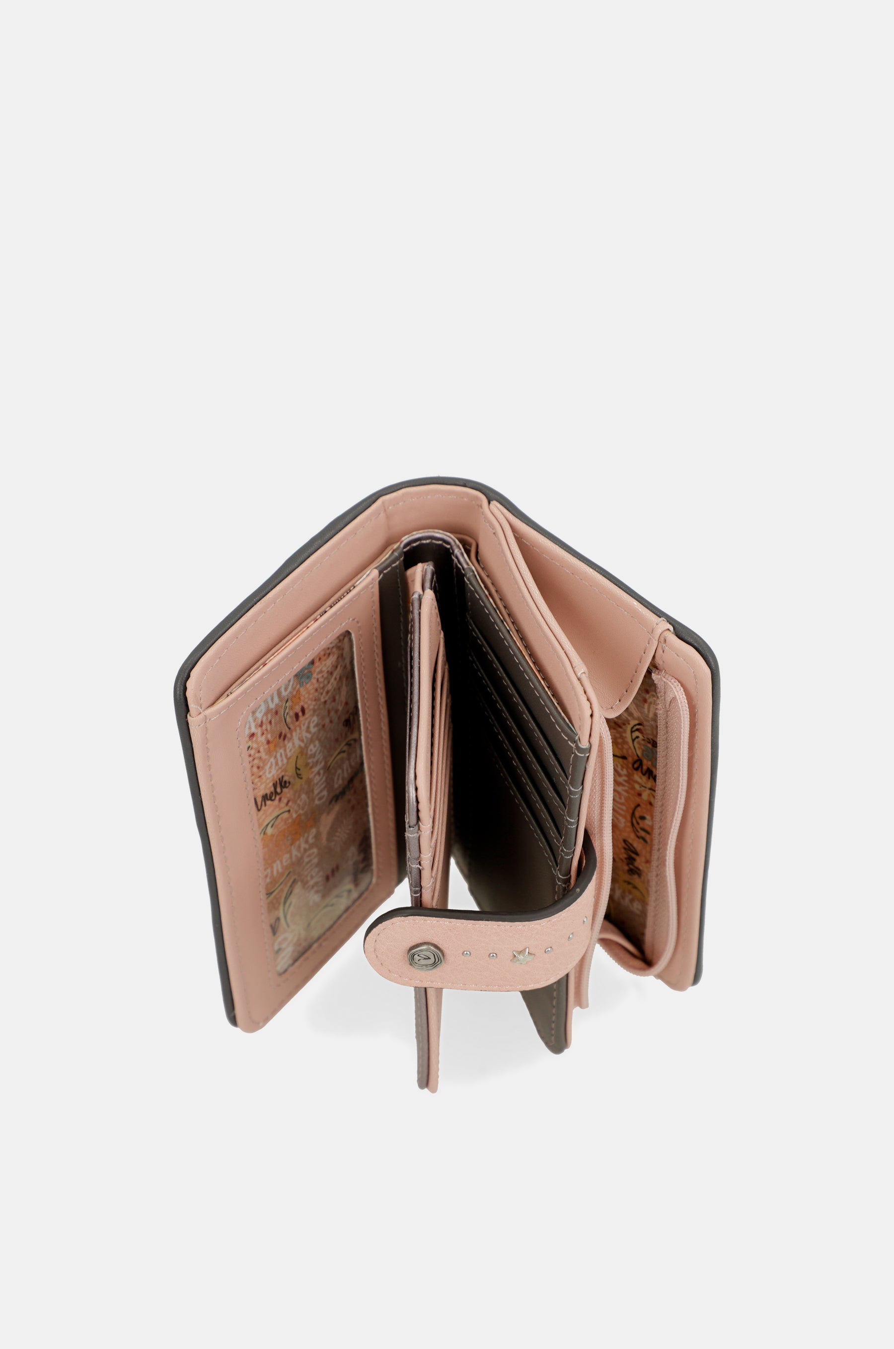 Peace & Love pink medium RFID wallet