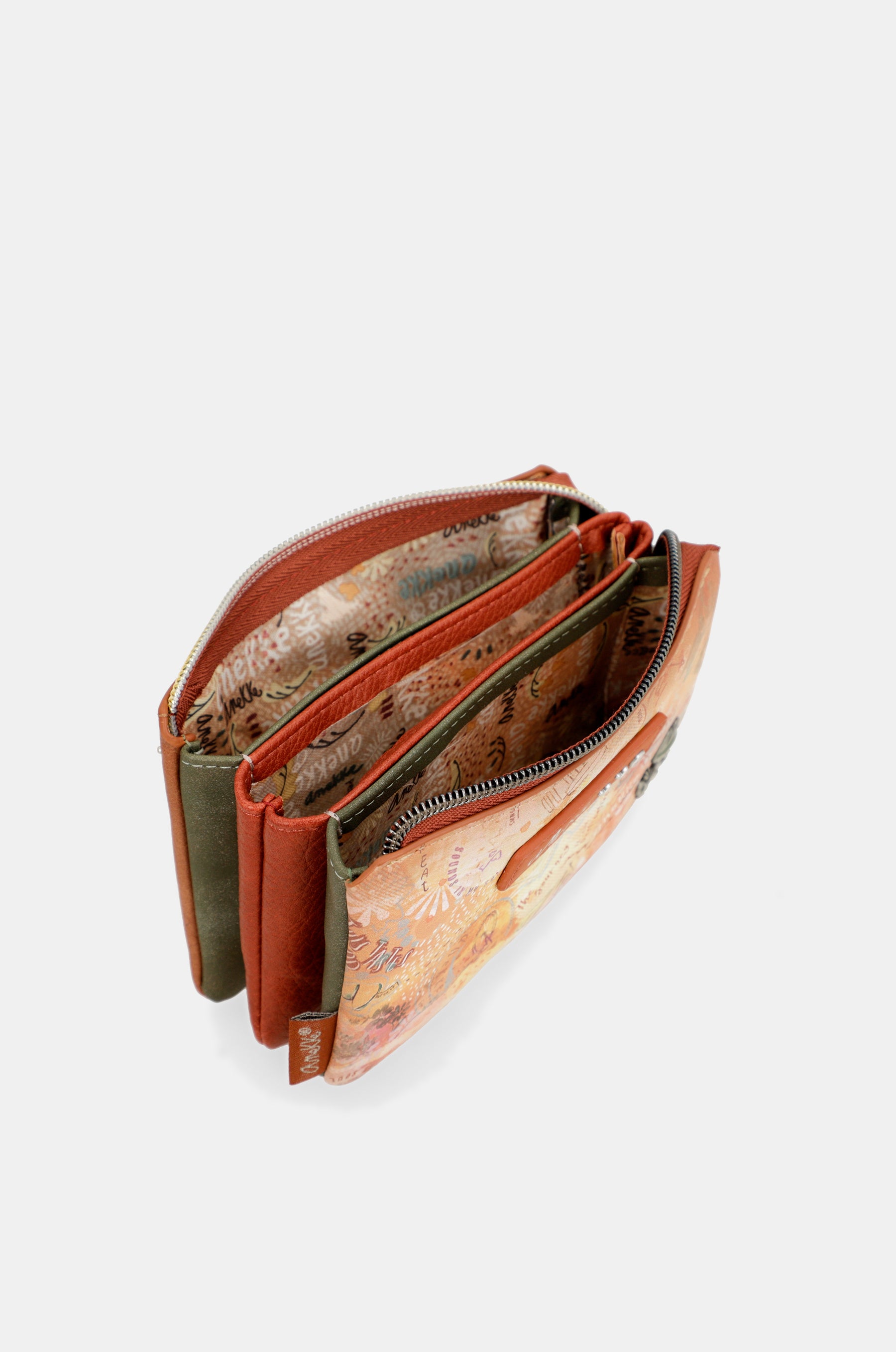 Flowers 3-compartment coin purse