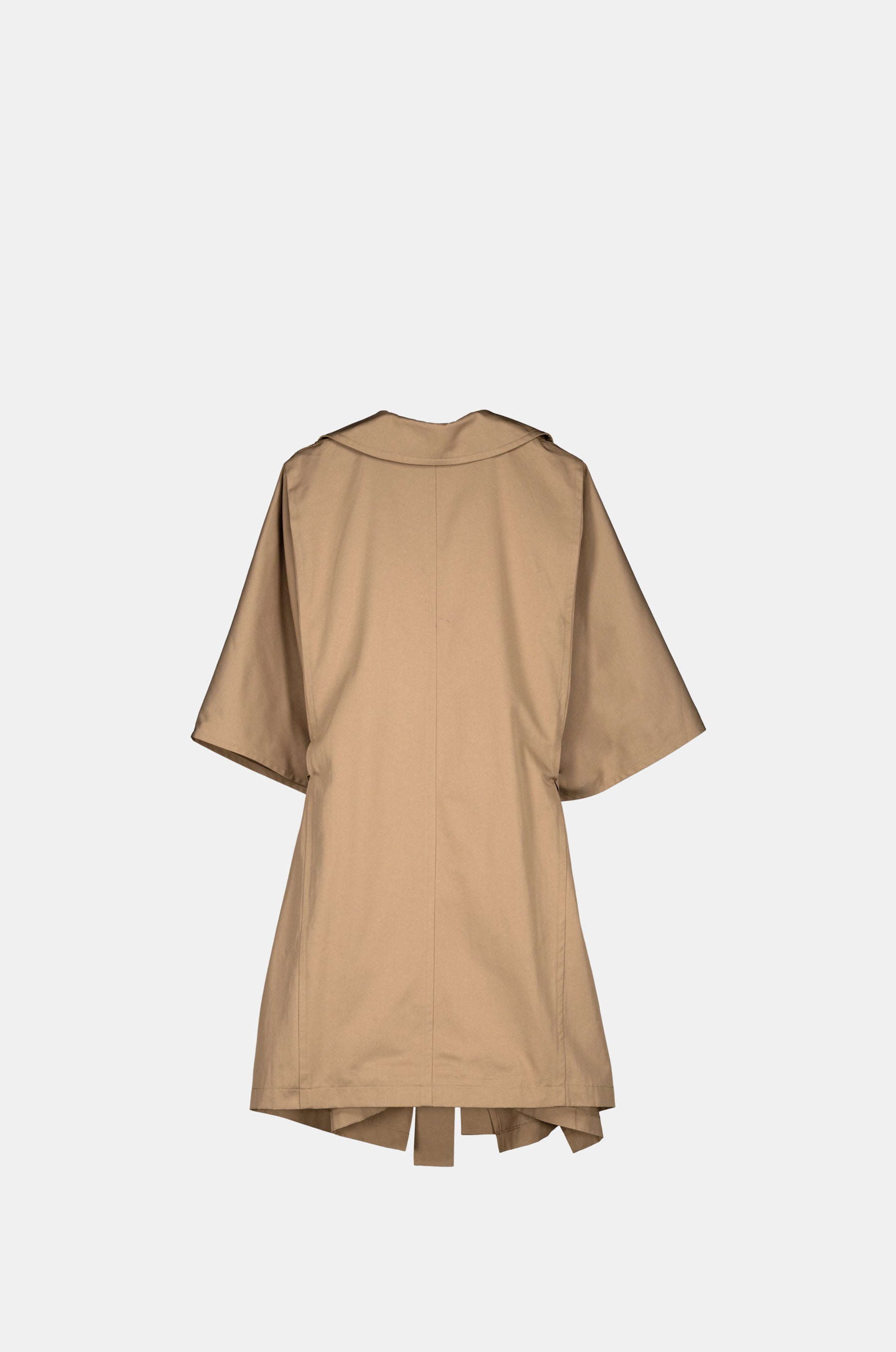 Beige cape-style trench coat