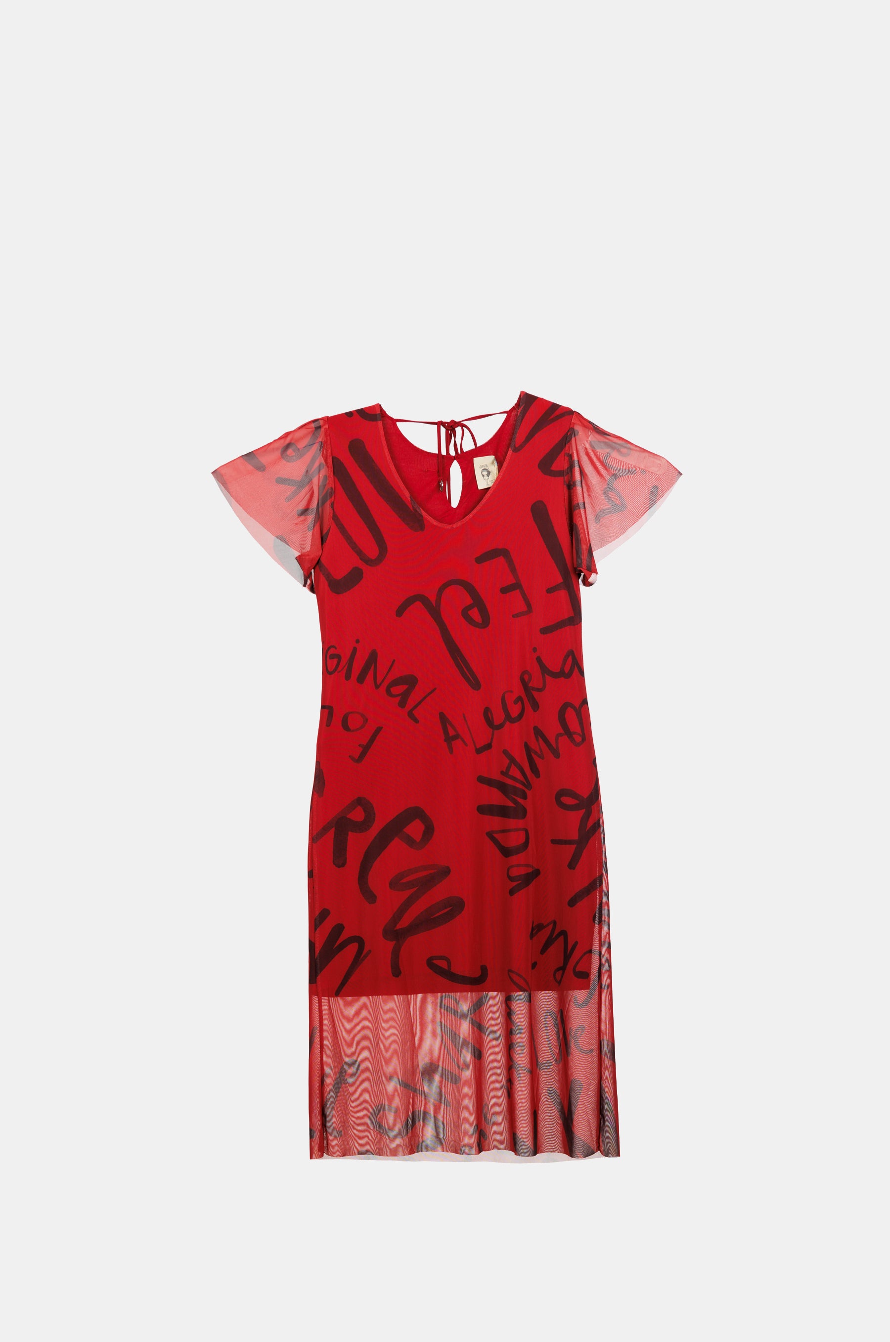 Red short-sleeve dress