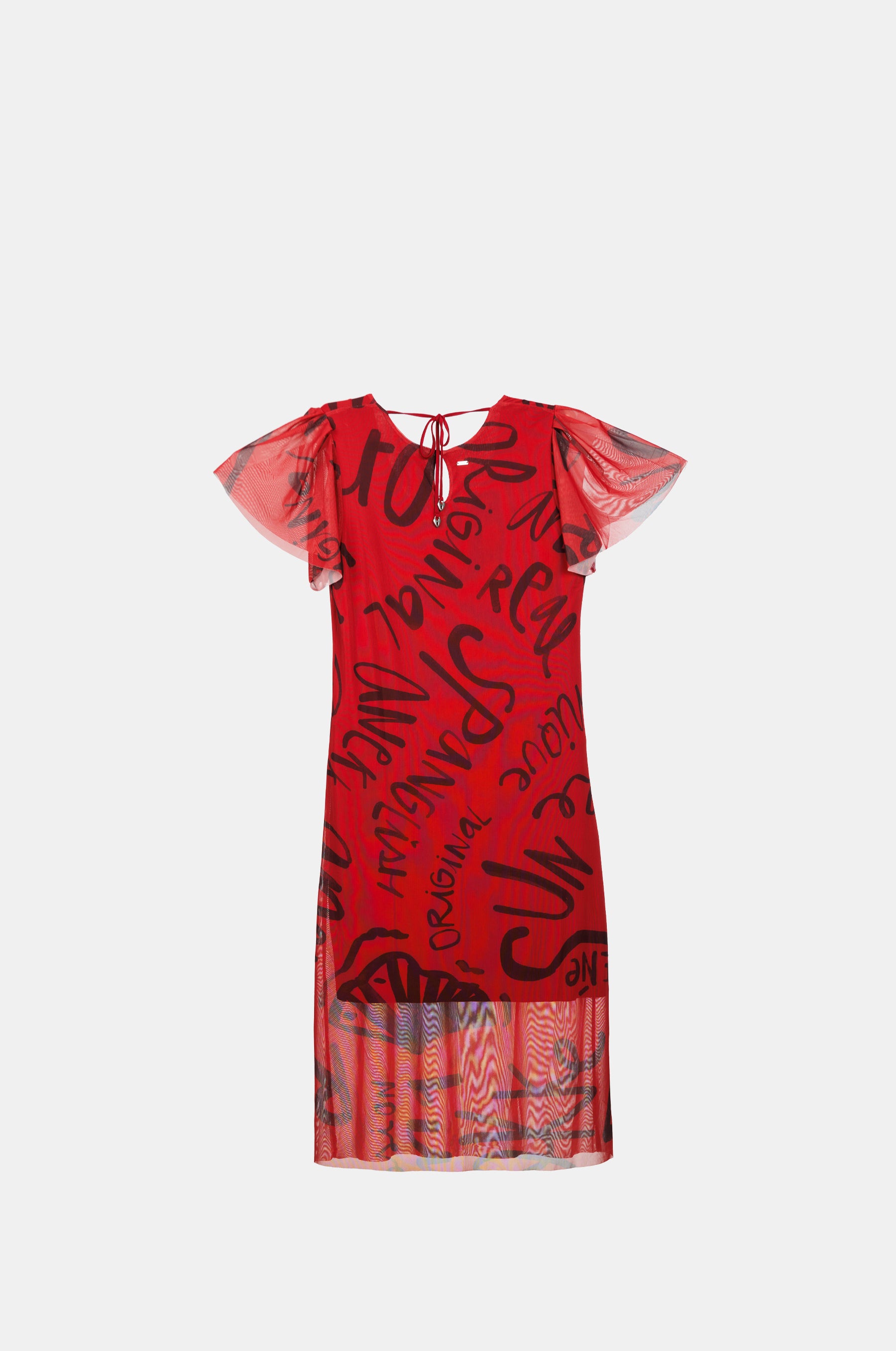 Red short-sleeve dress