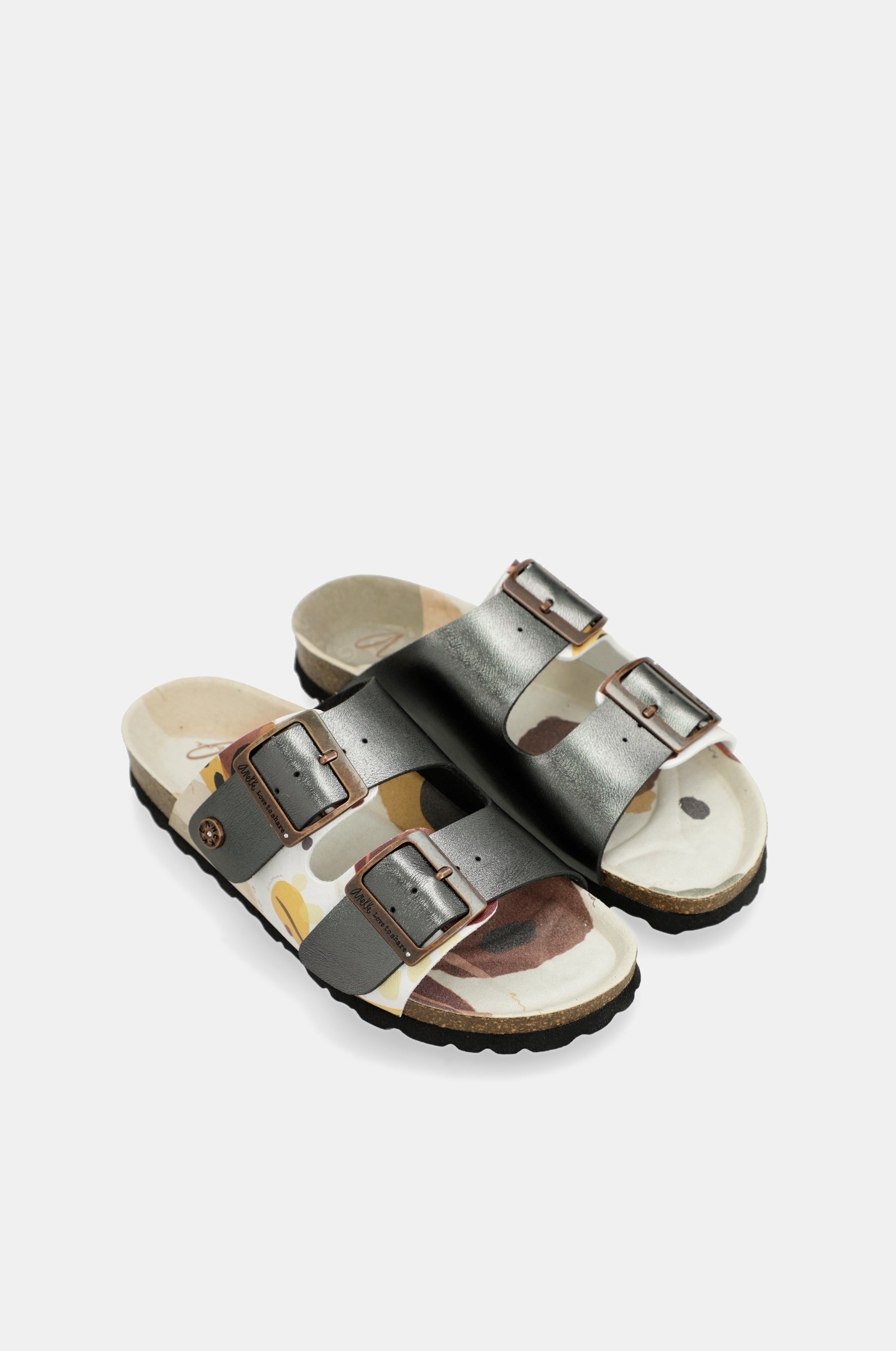 Black multicolor bio sandals