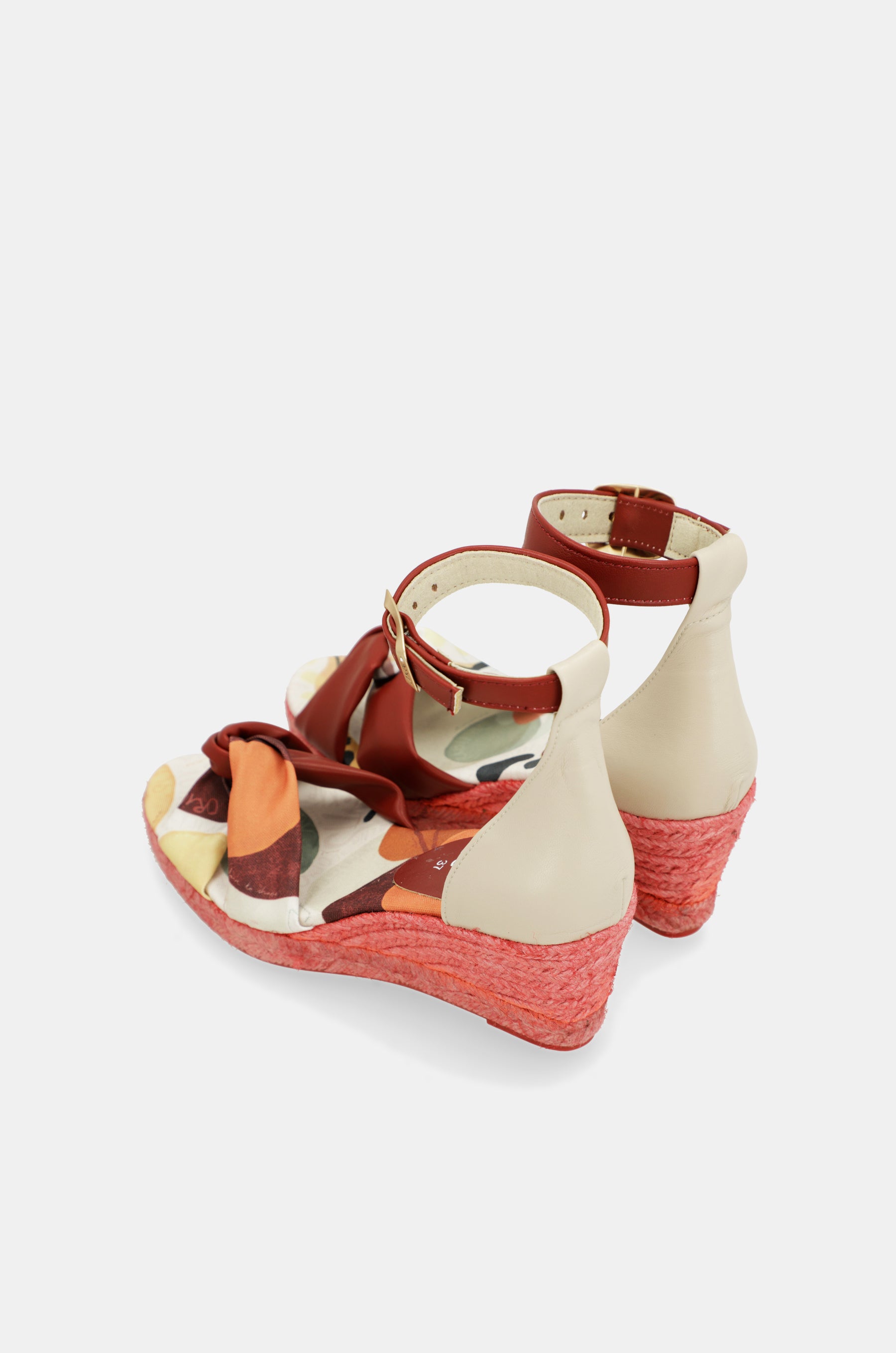 Red jute wedge sandals Alma