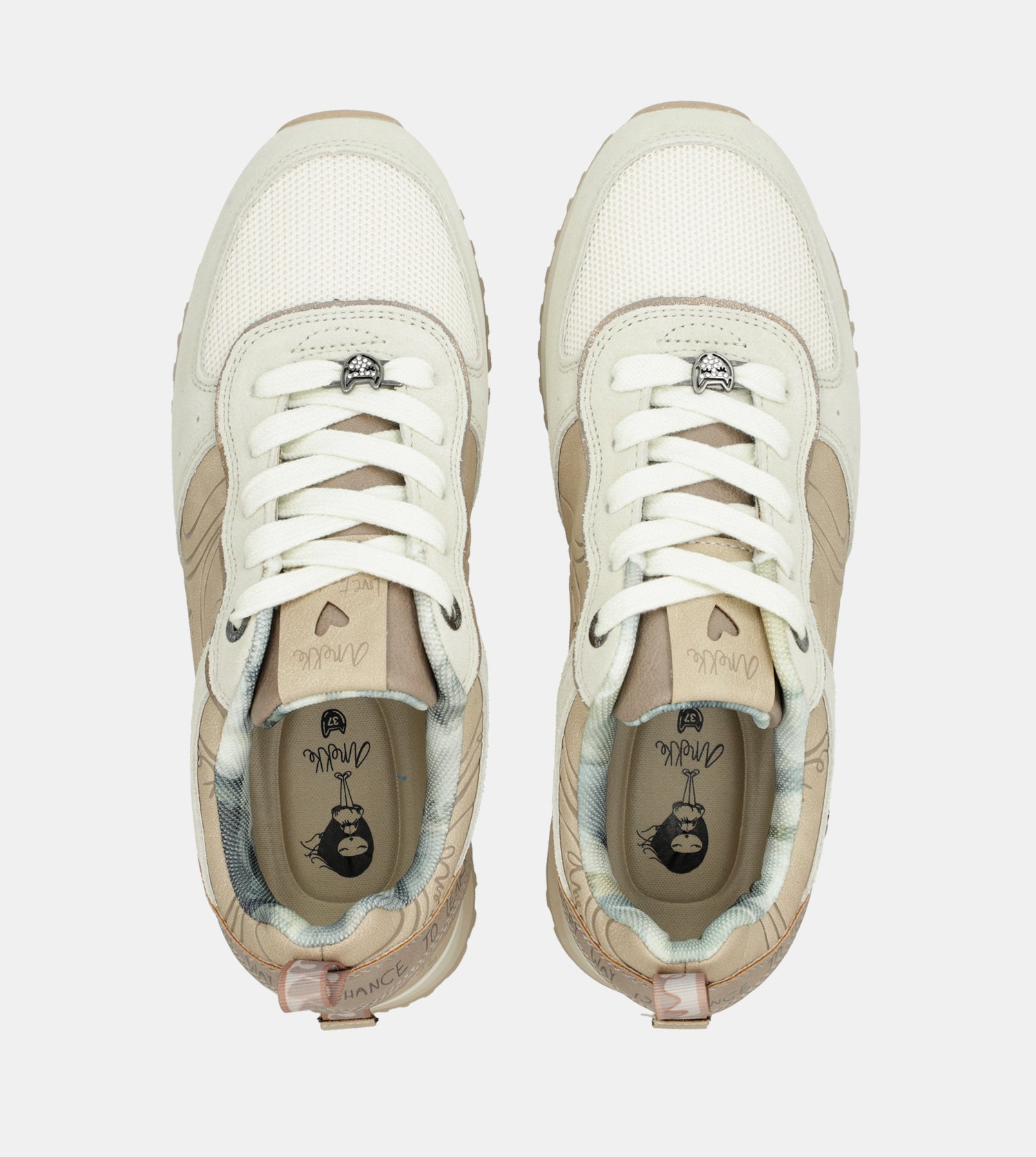 Beige platform sneakers