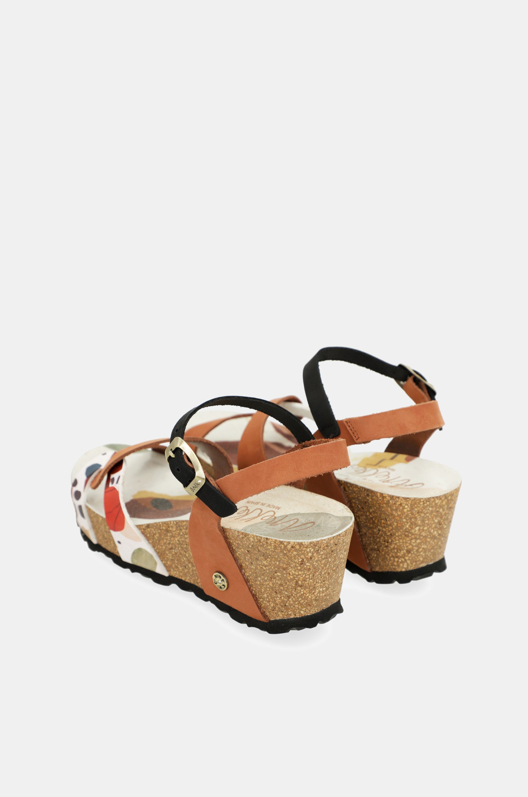 Wedge sandals bio leather straps
