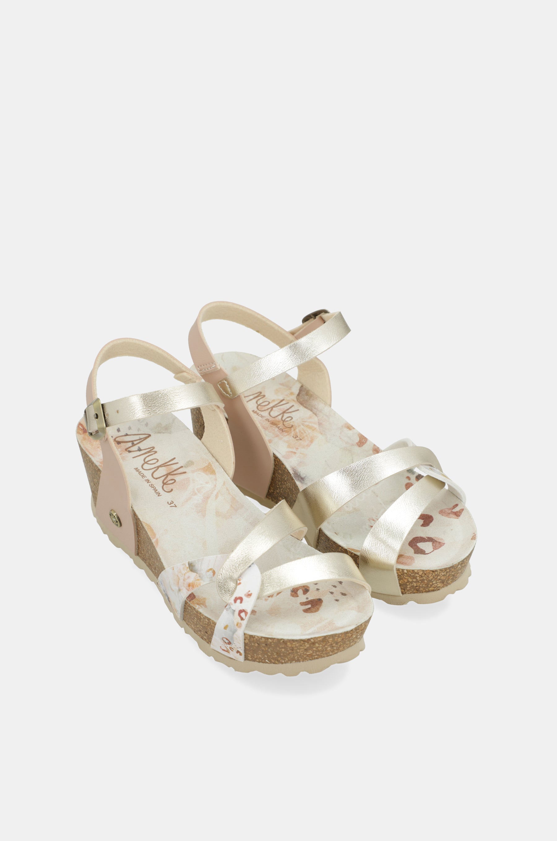 Wedge sandals bio white straps