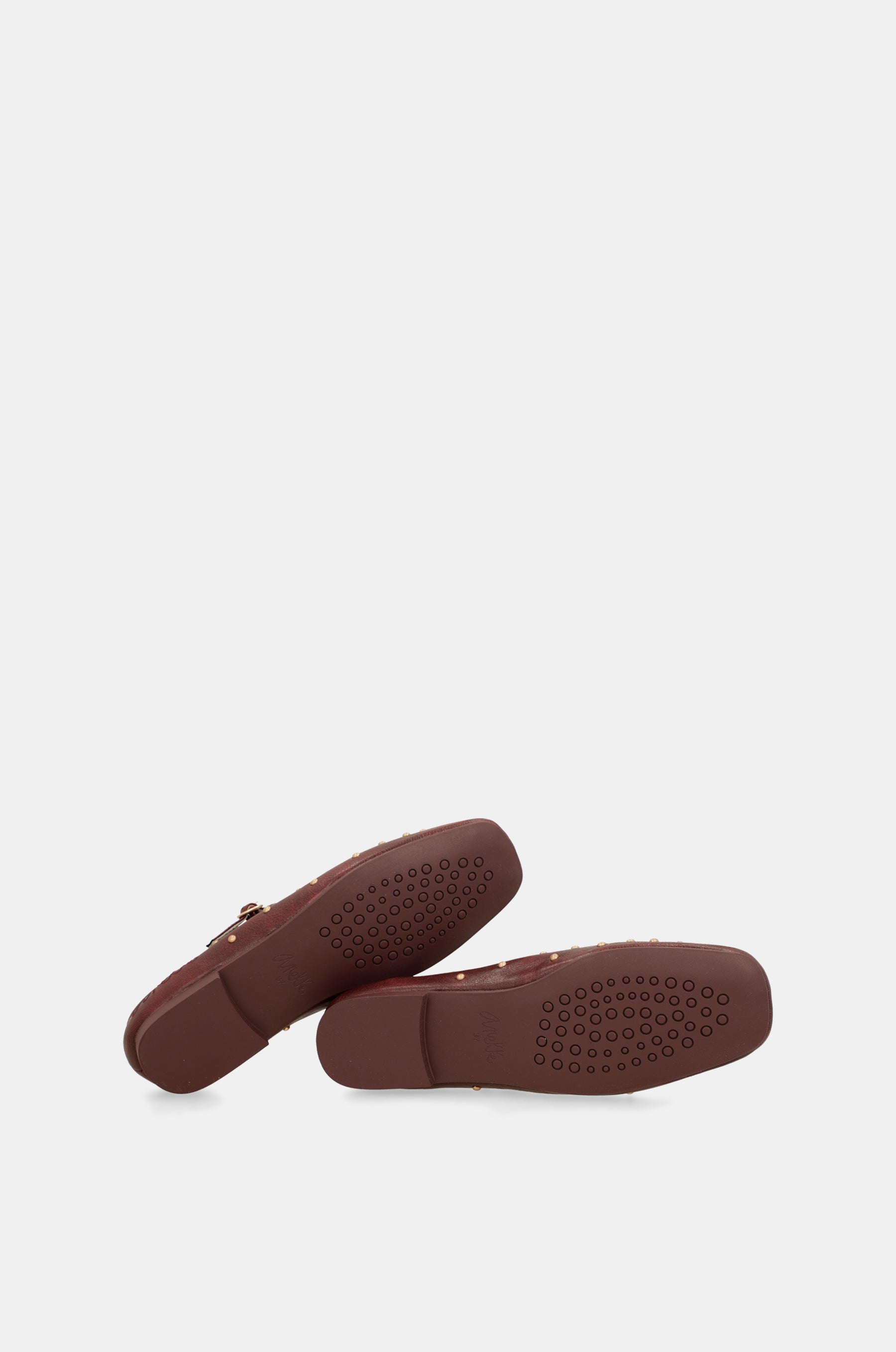 Burgundy studded ballerinas