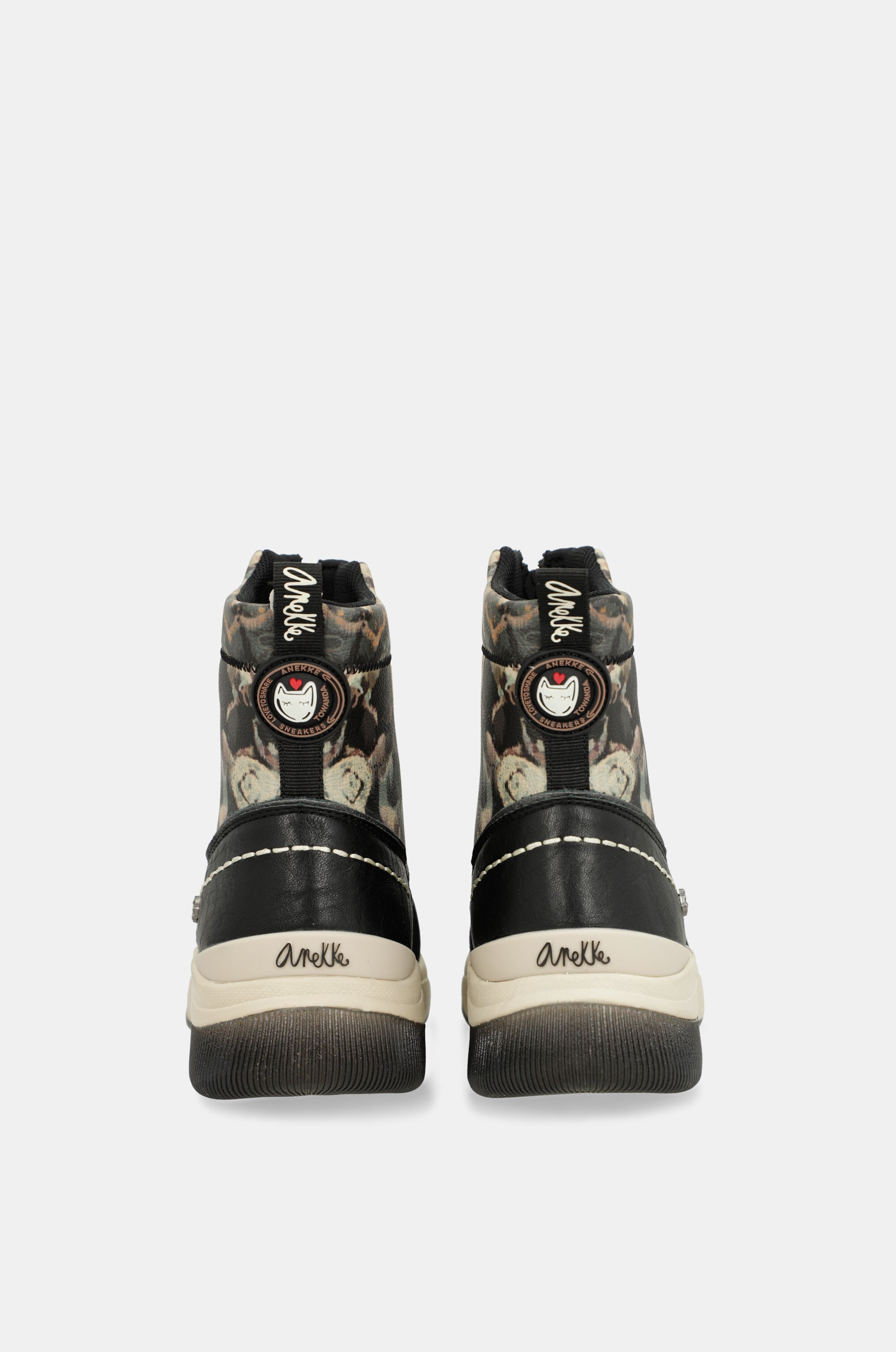 Anthracite printed sporty ankle boot