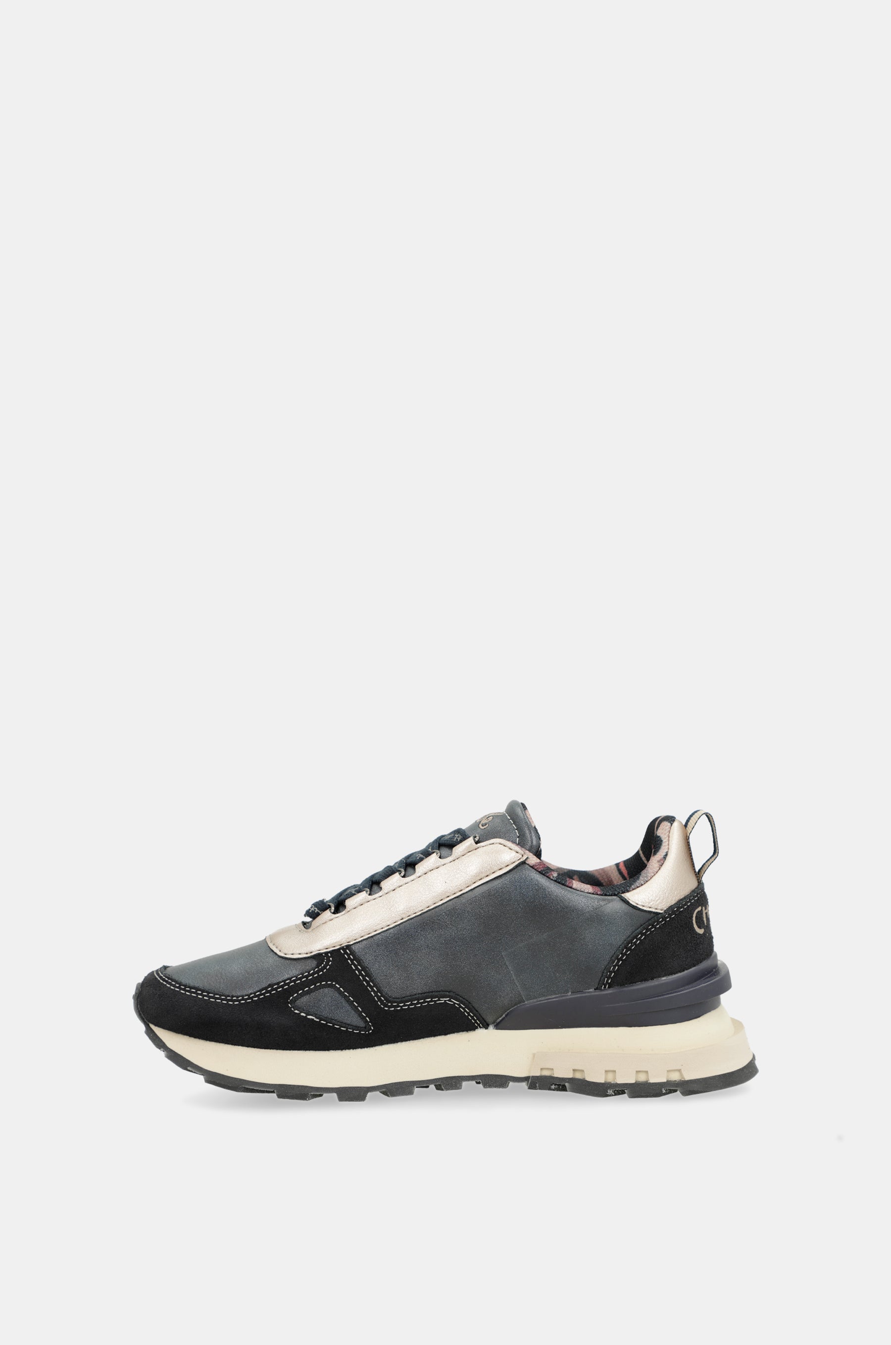 Navy blue & beige sneakers