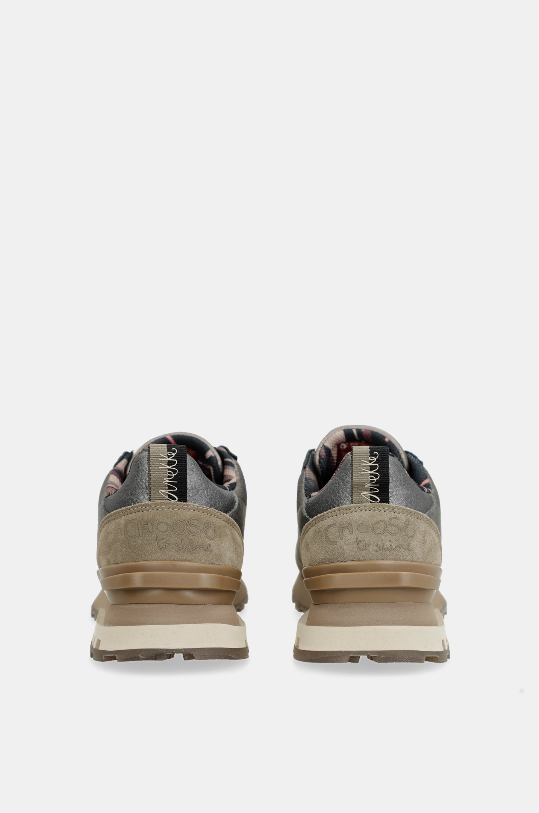 Metallic beige sneakers
