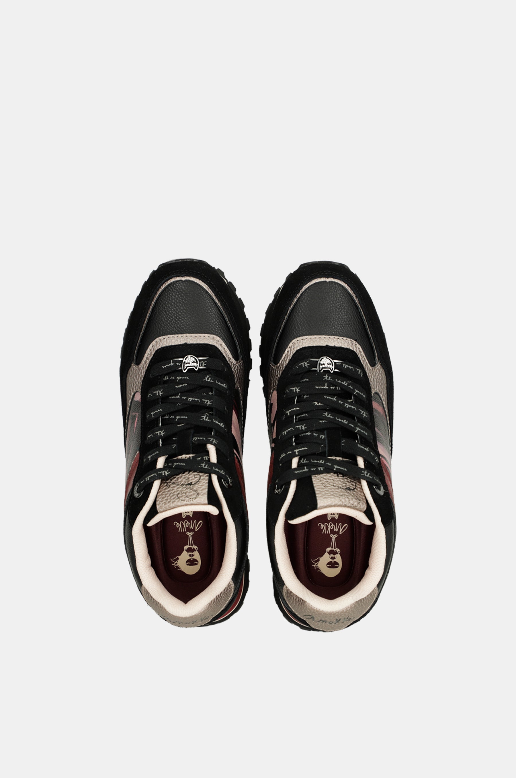 Printed black platform sneakers