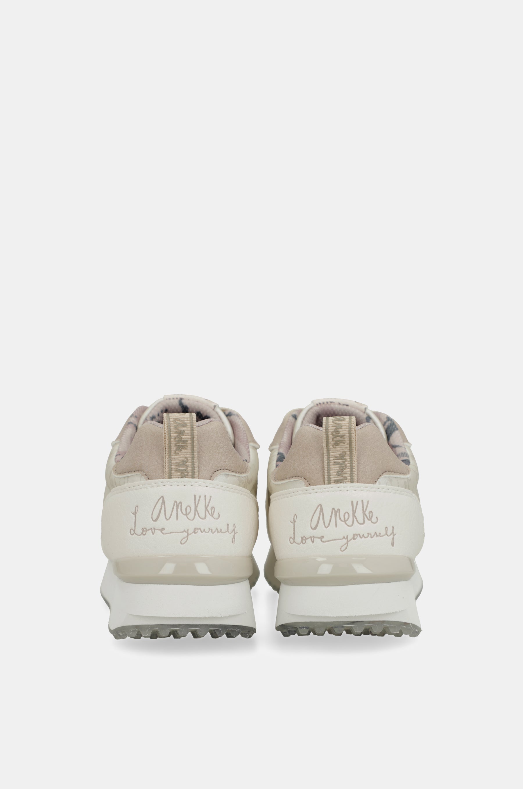 White sneakers with multicoloured sole
