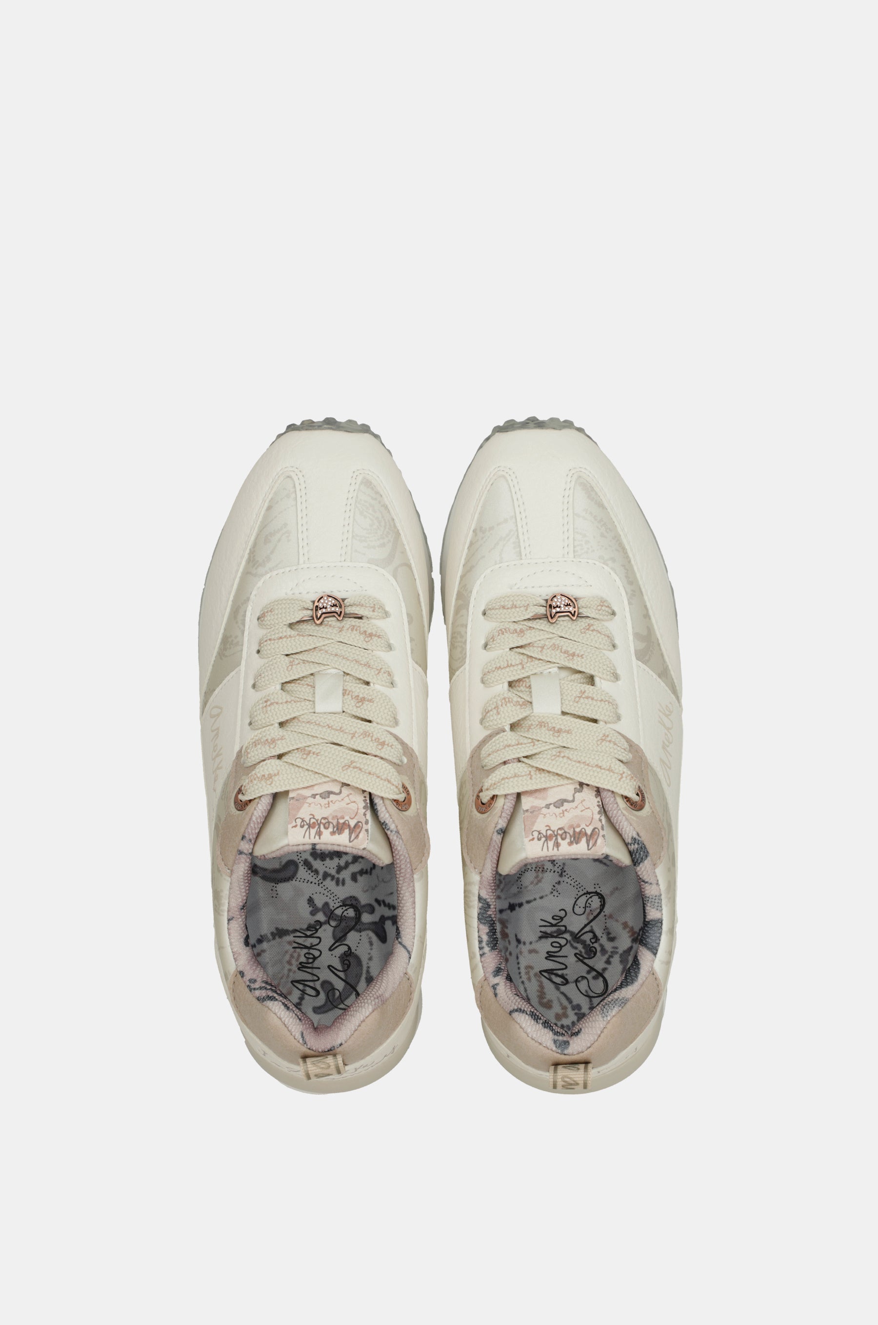 White sneakers with multicoloured sole