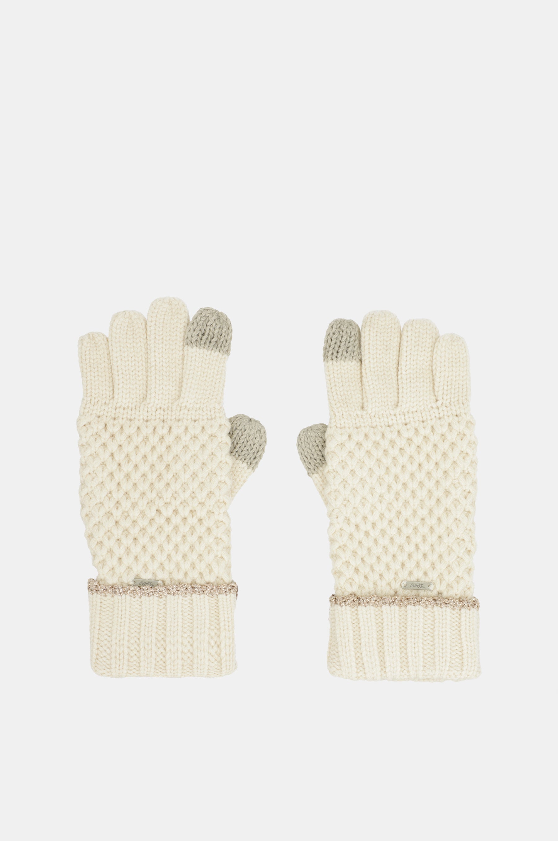 Beige knitted gloves