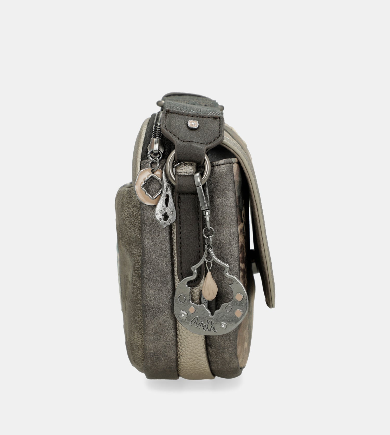 Real oval flap crossbody bag