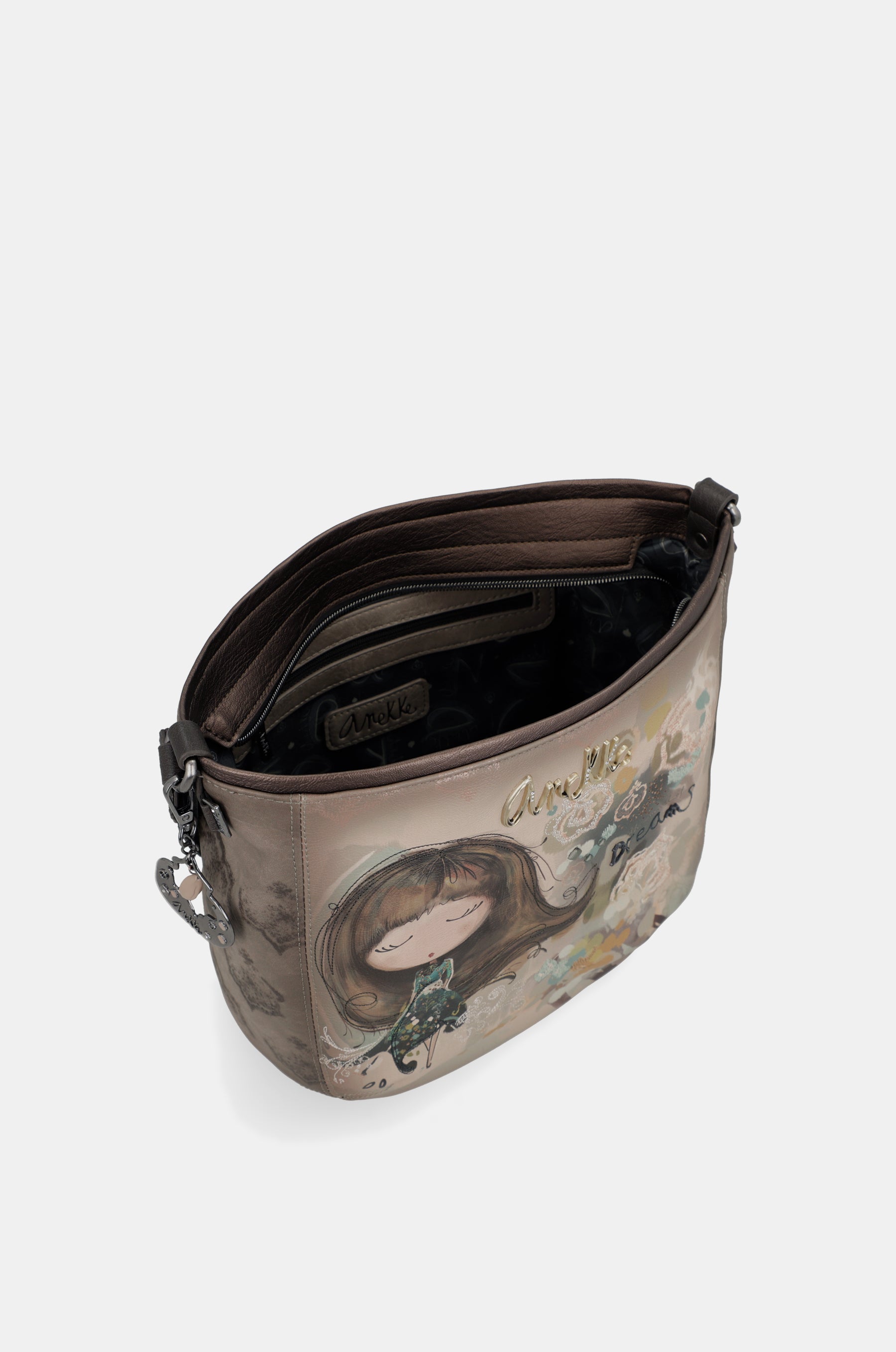 Real oval medium crossbody bag