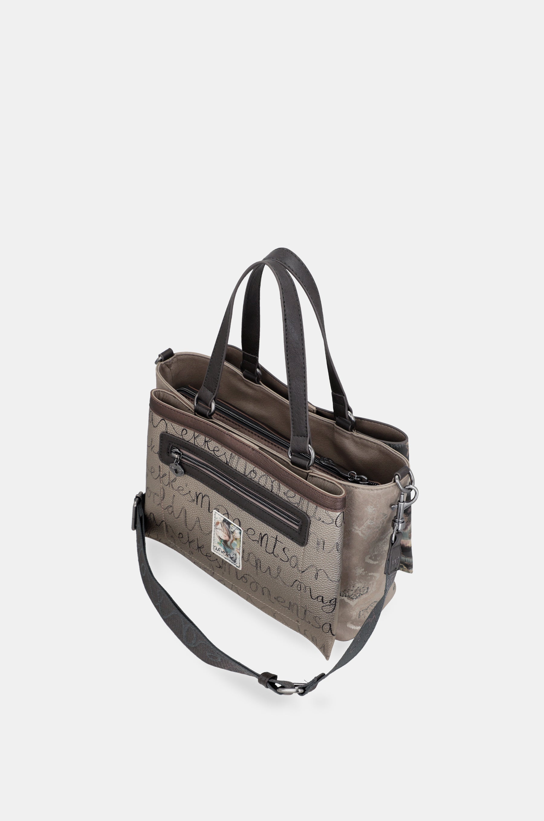 Manifesto handbag with shoulder strap