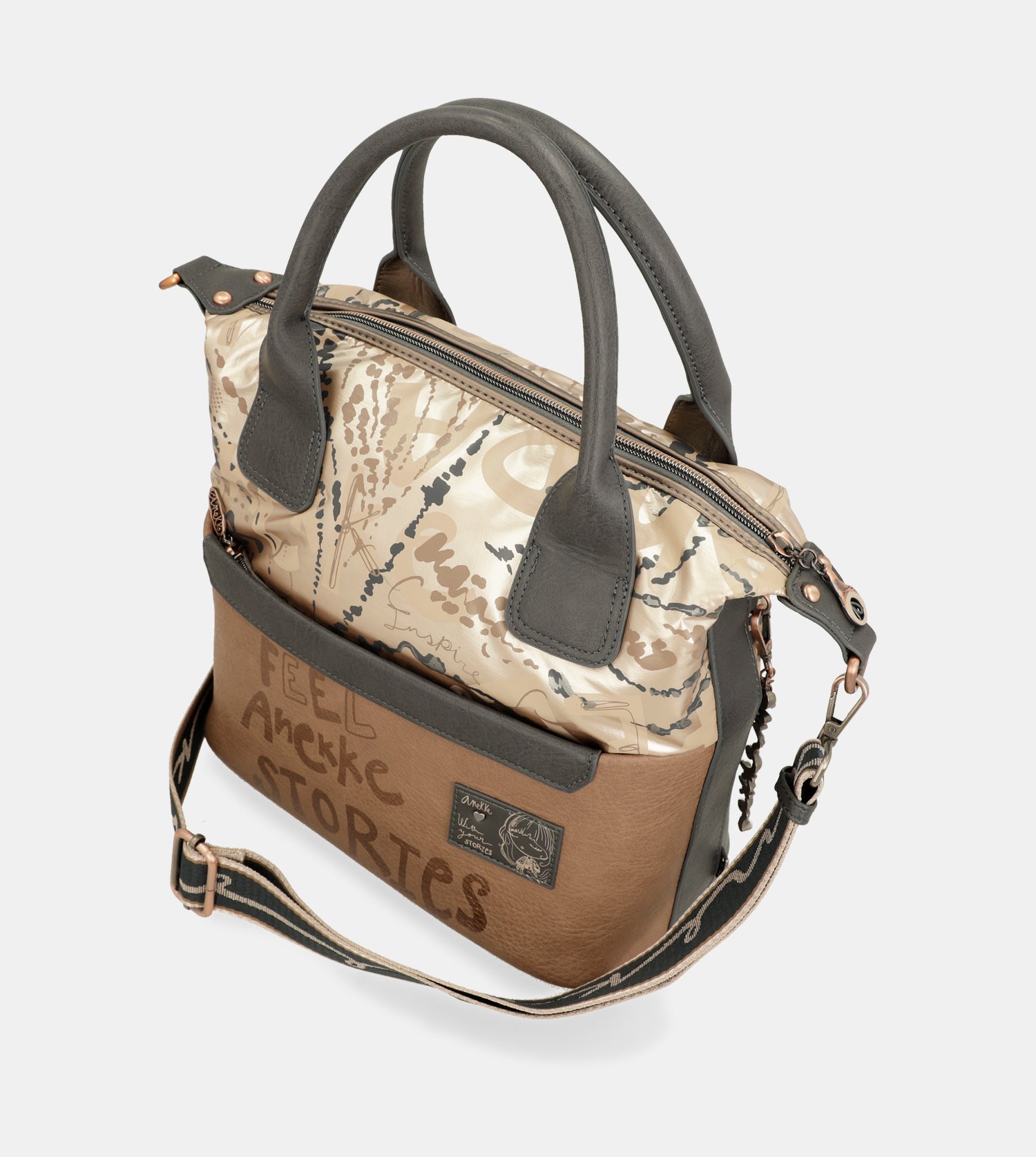 Intentions handle bag with shoulder strap