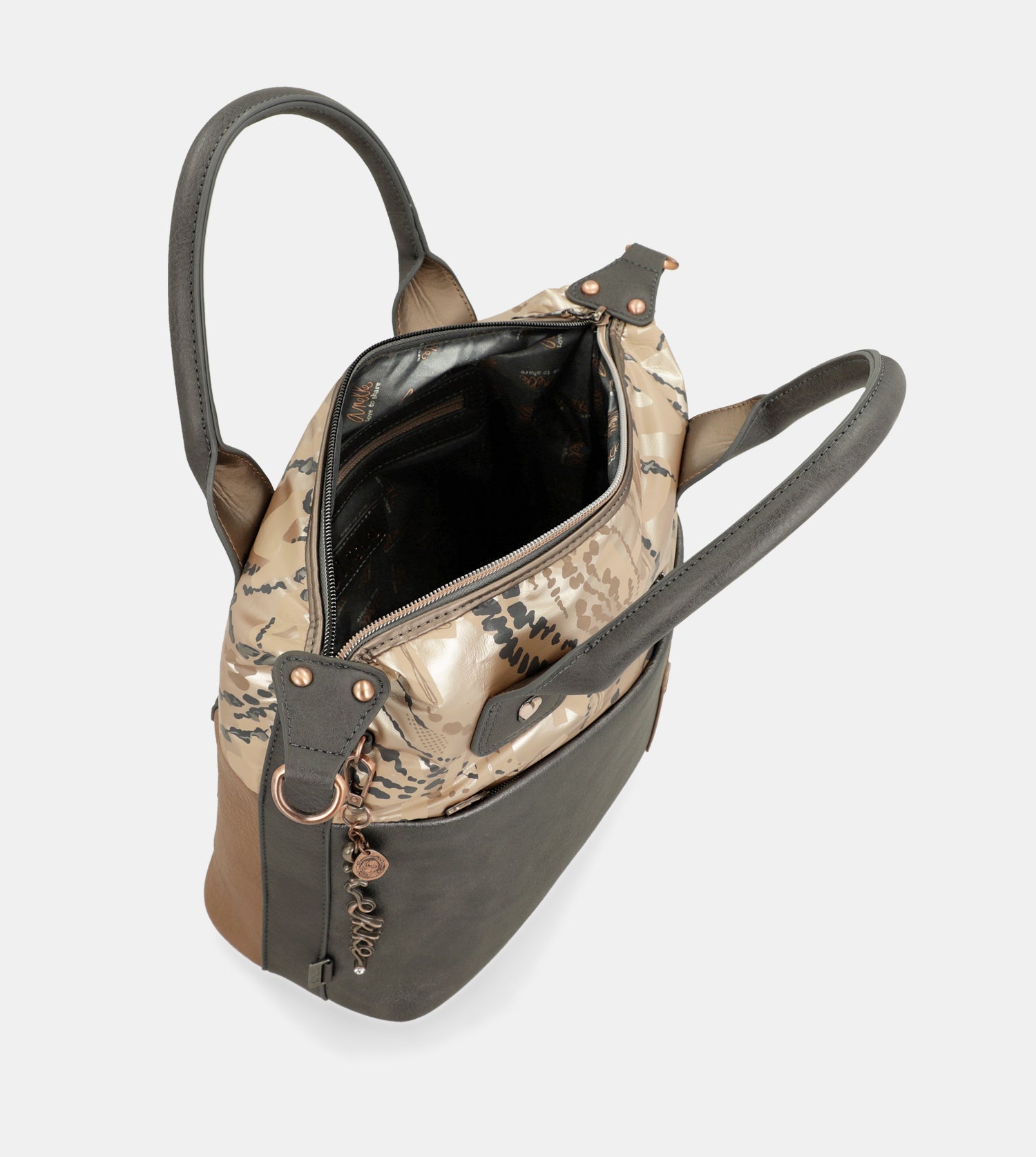 Intentions handle bag with shoulder strap