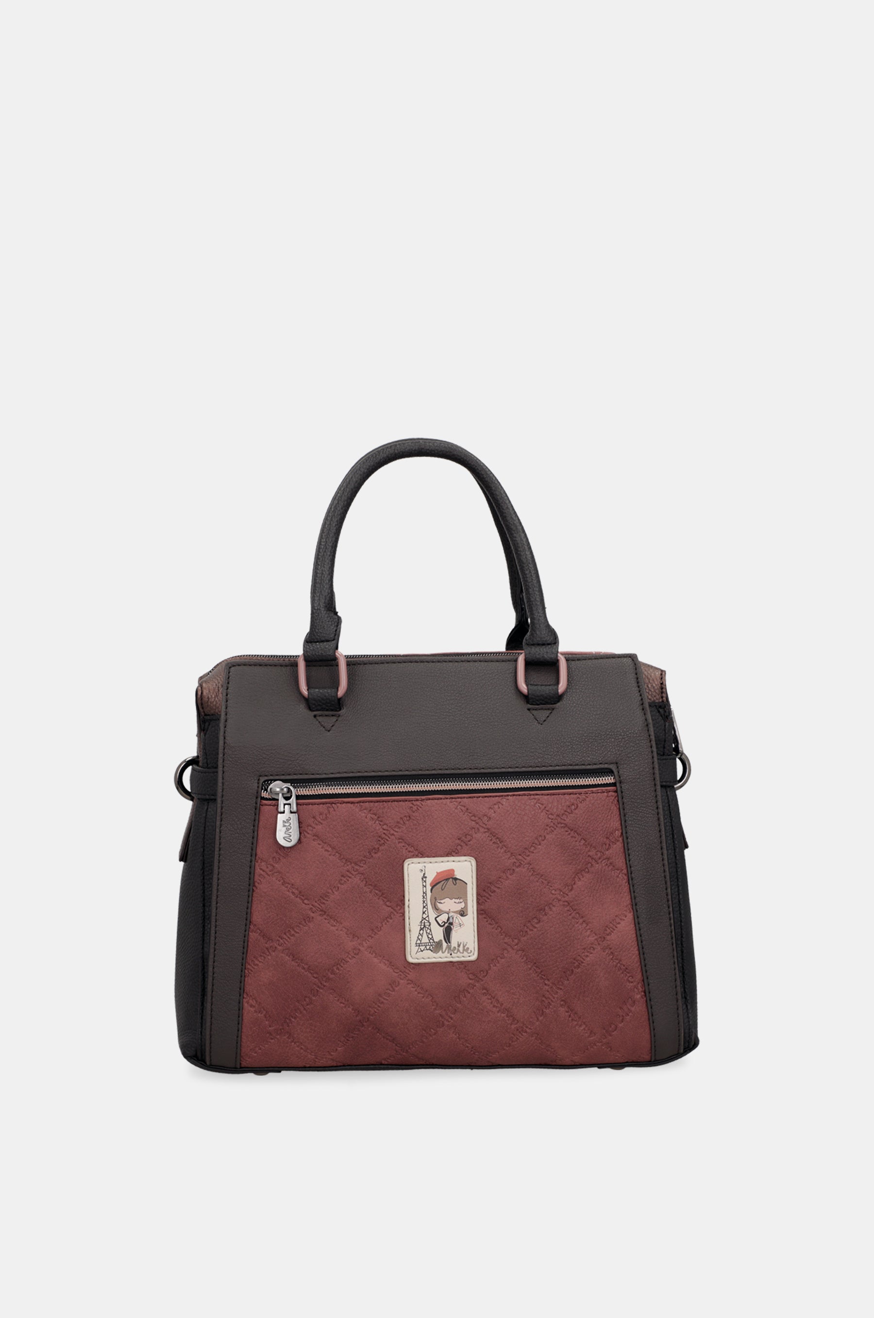 Parisian short-handle bag with shoulder strap
