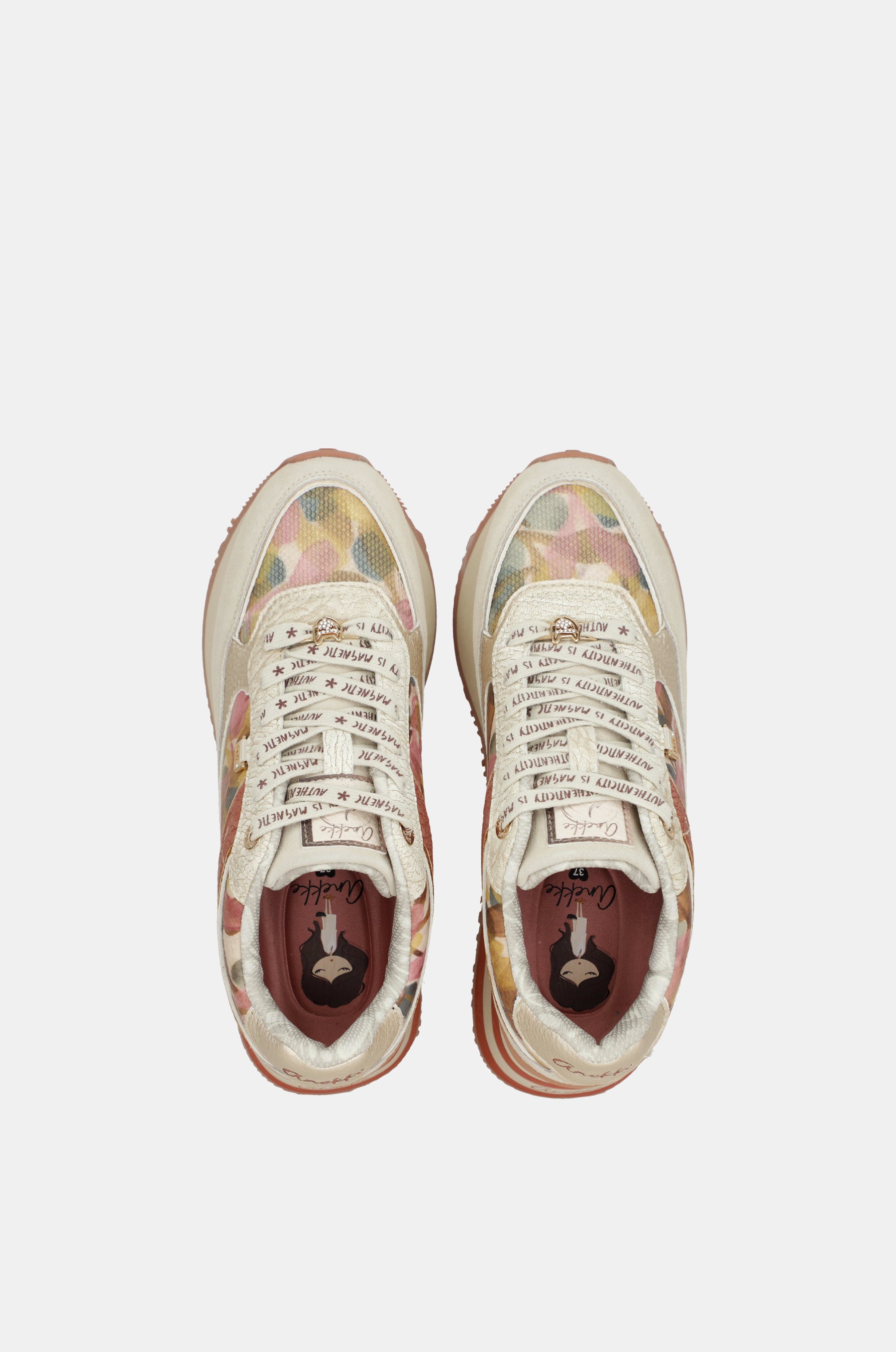 Pink and beige Bloom sneakers