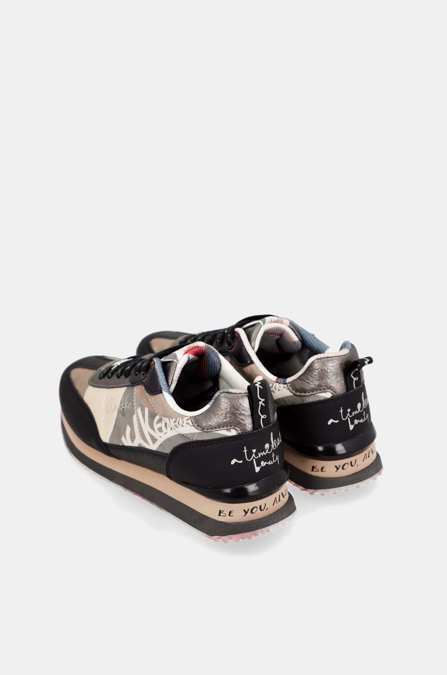 Black and pink sneakers