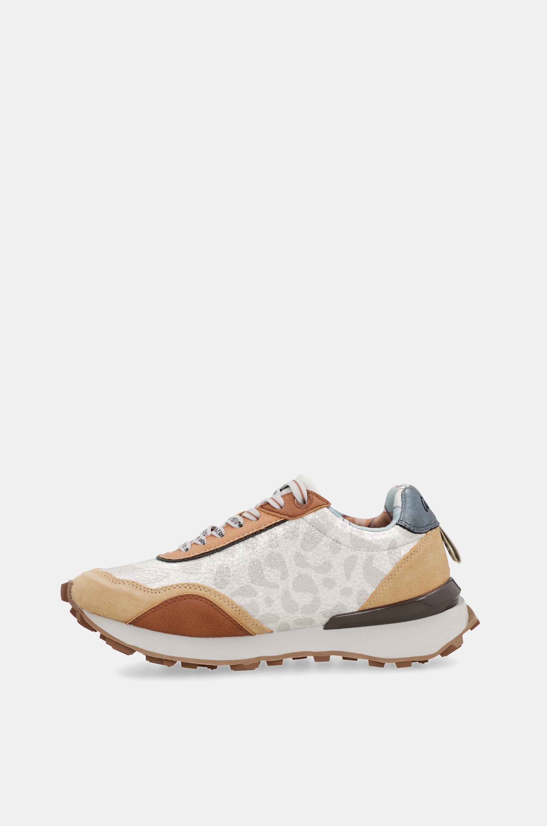 Beige and orange sneakers