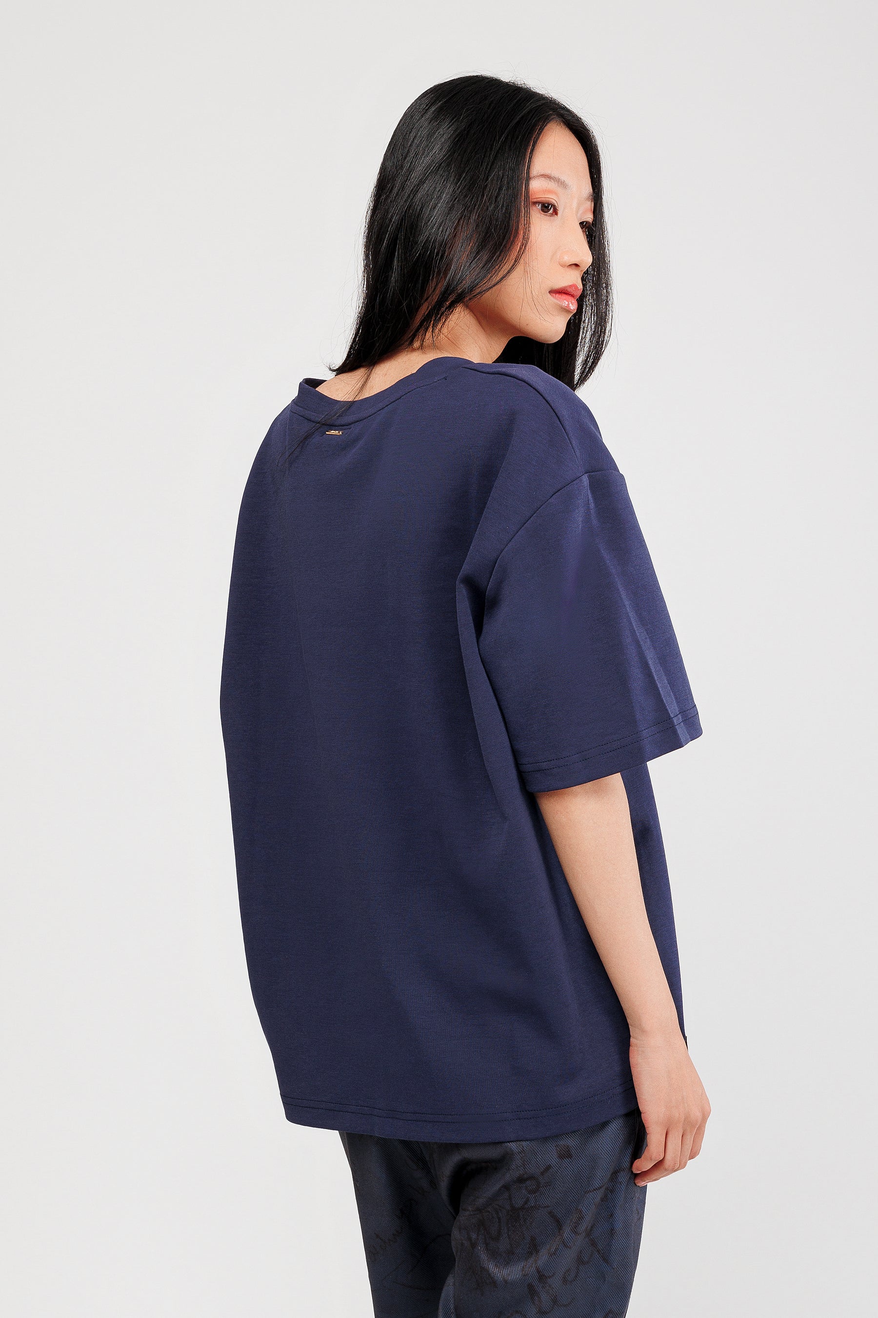 Black short sleeve T-shirt with logo