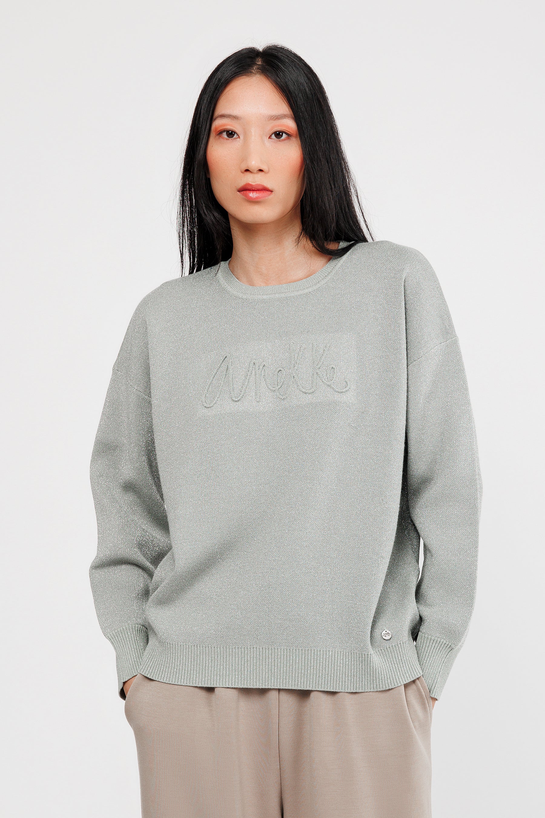 Metallic mint jumper