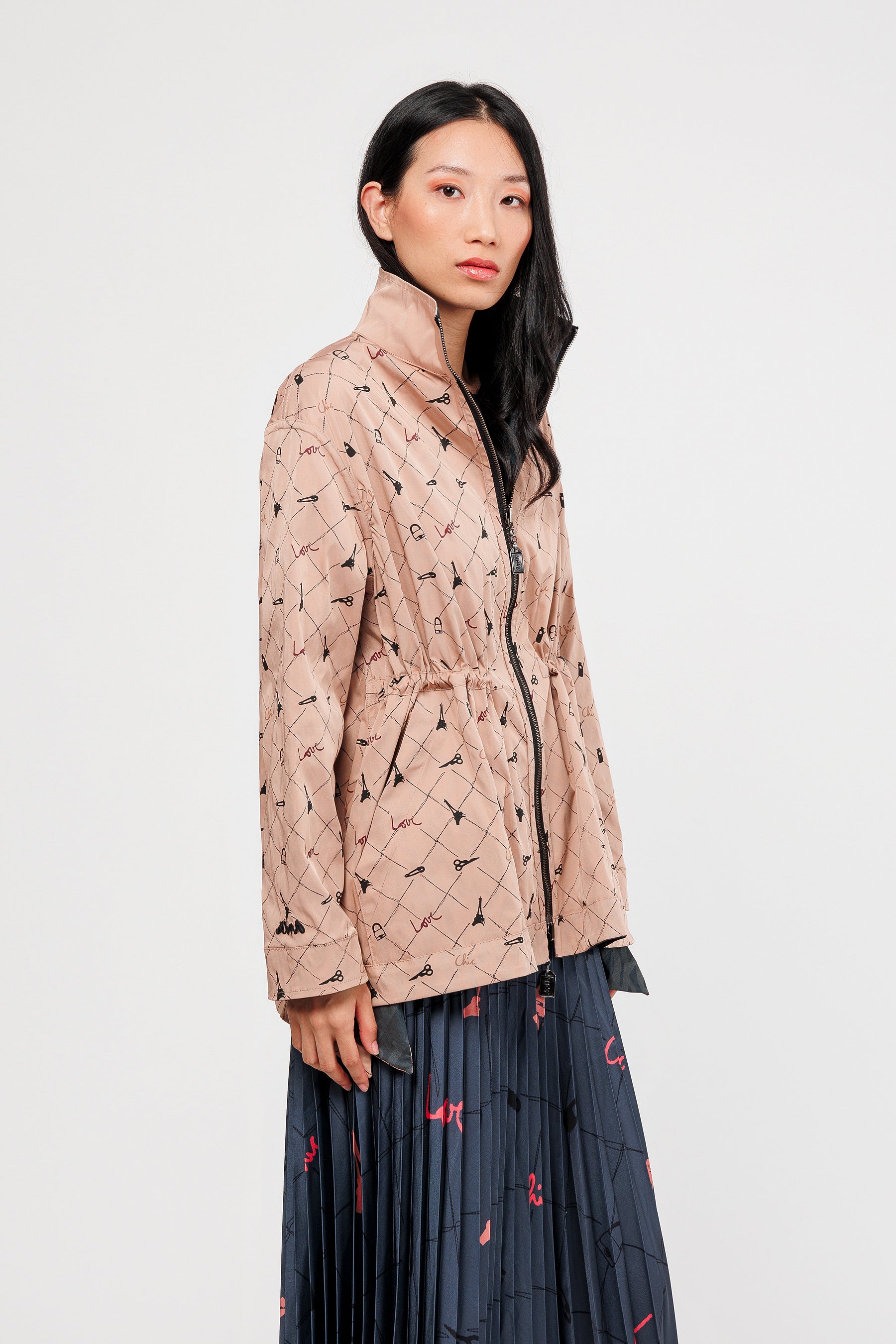 Black & beige reversible jacket