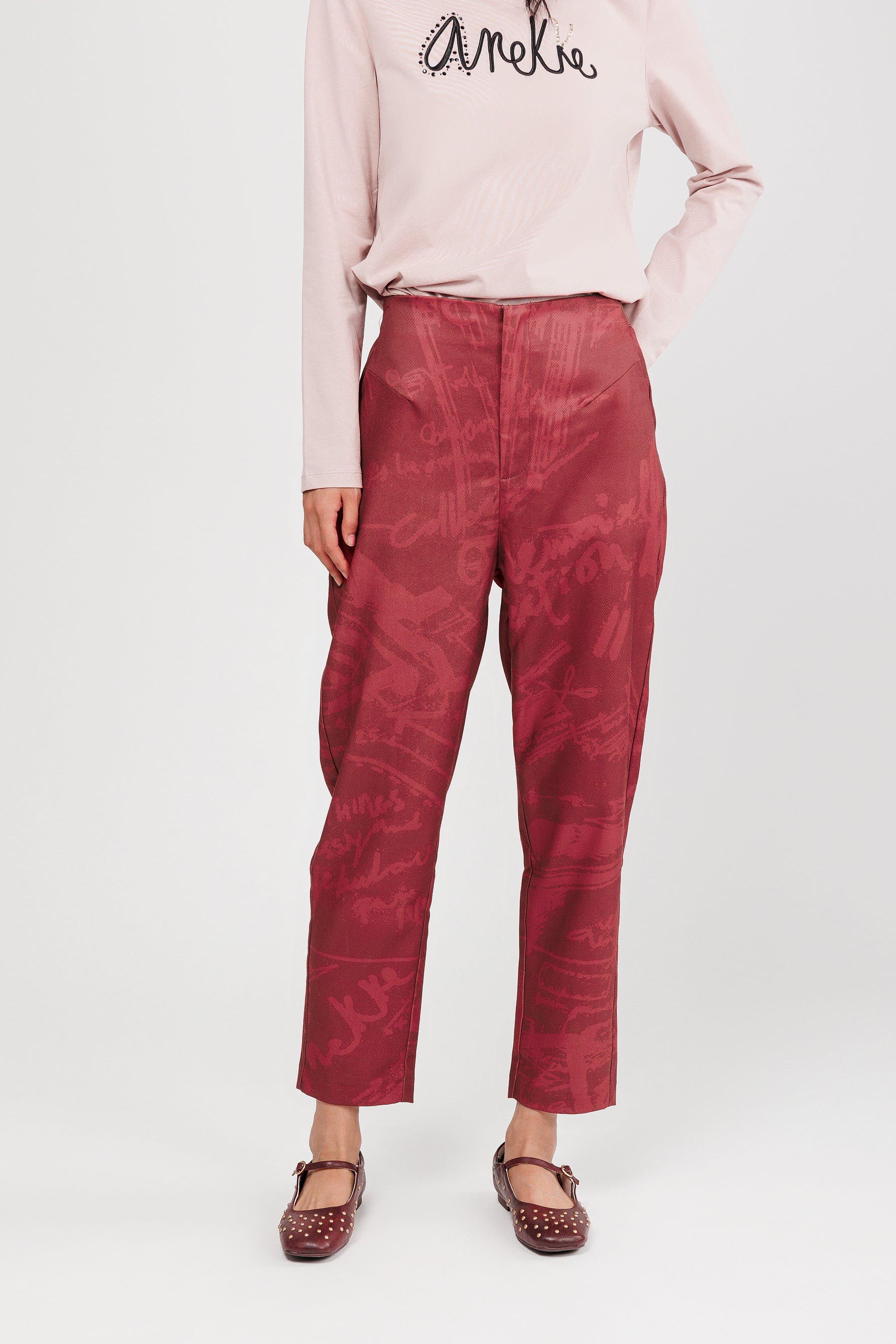 Burgundy trousers