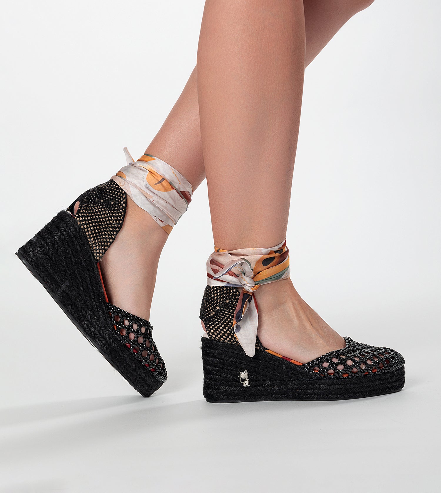 Black wedge sandals Alma