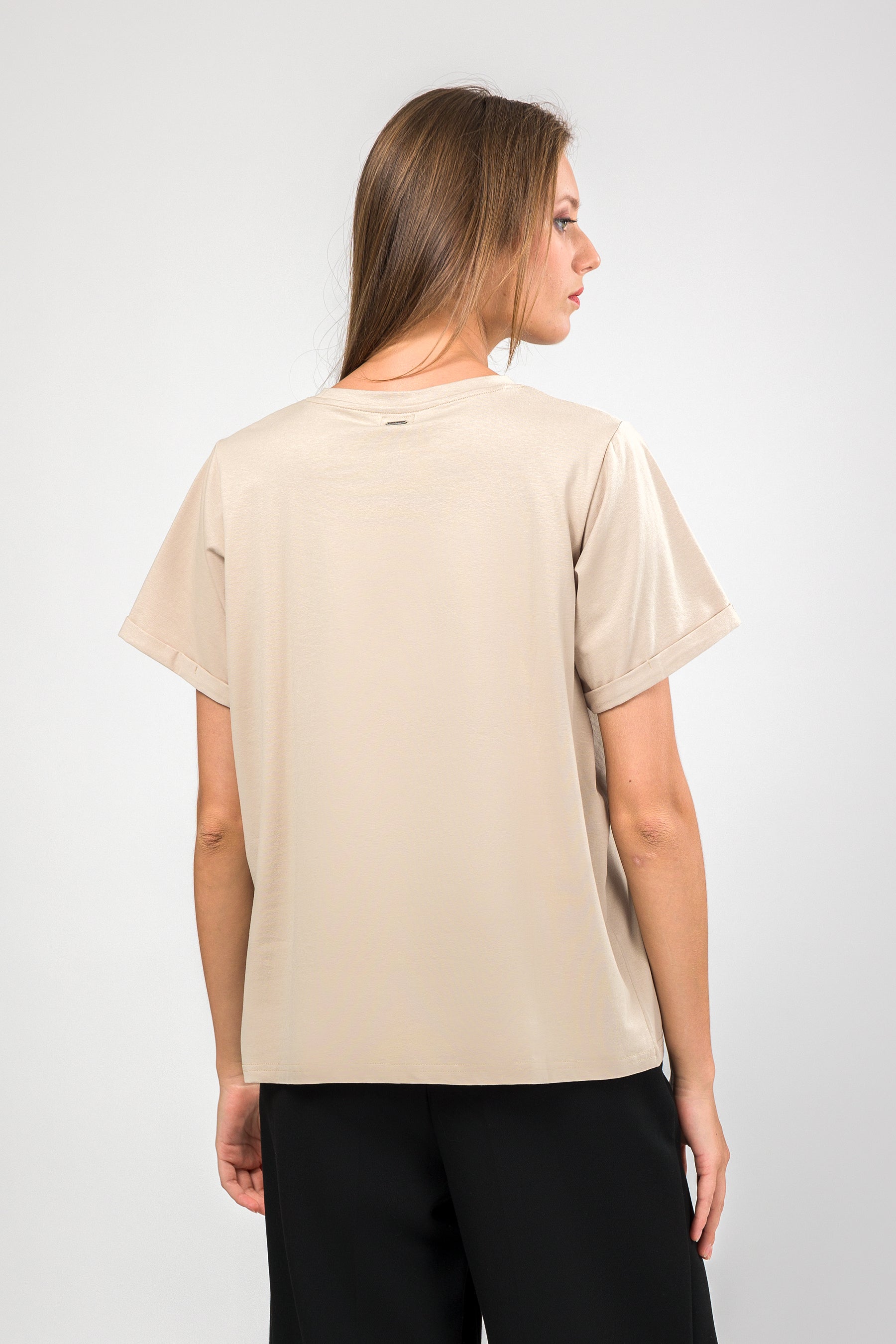 Logo beige short sleeve T-shirt