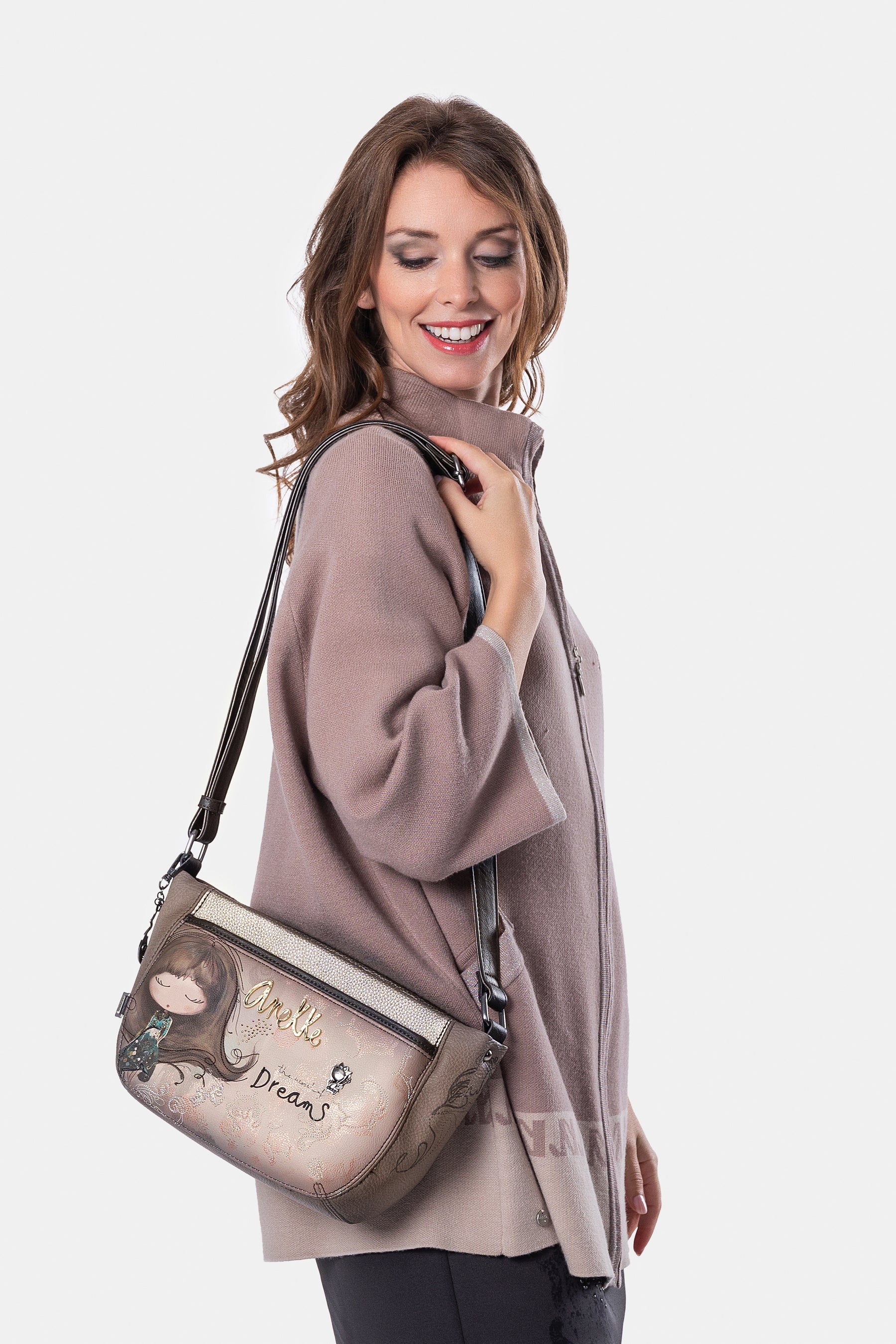 Real oval small crossbody bag