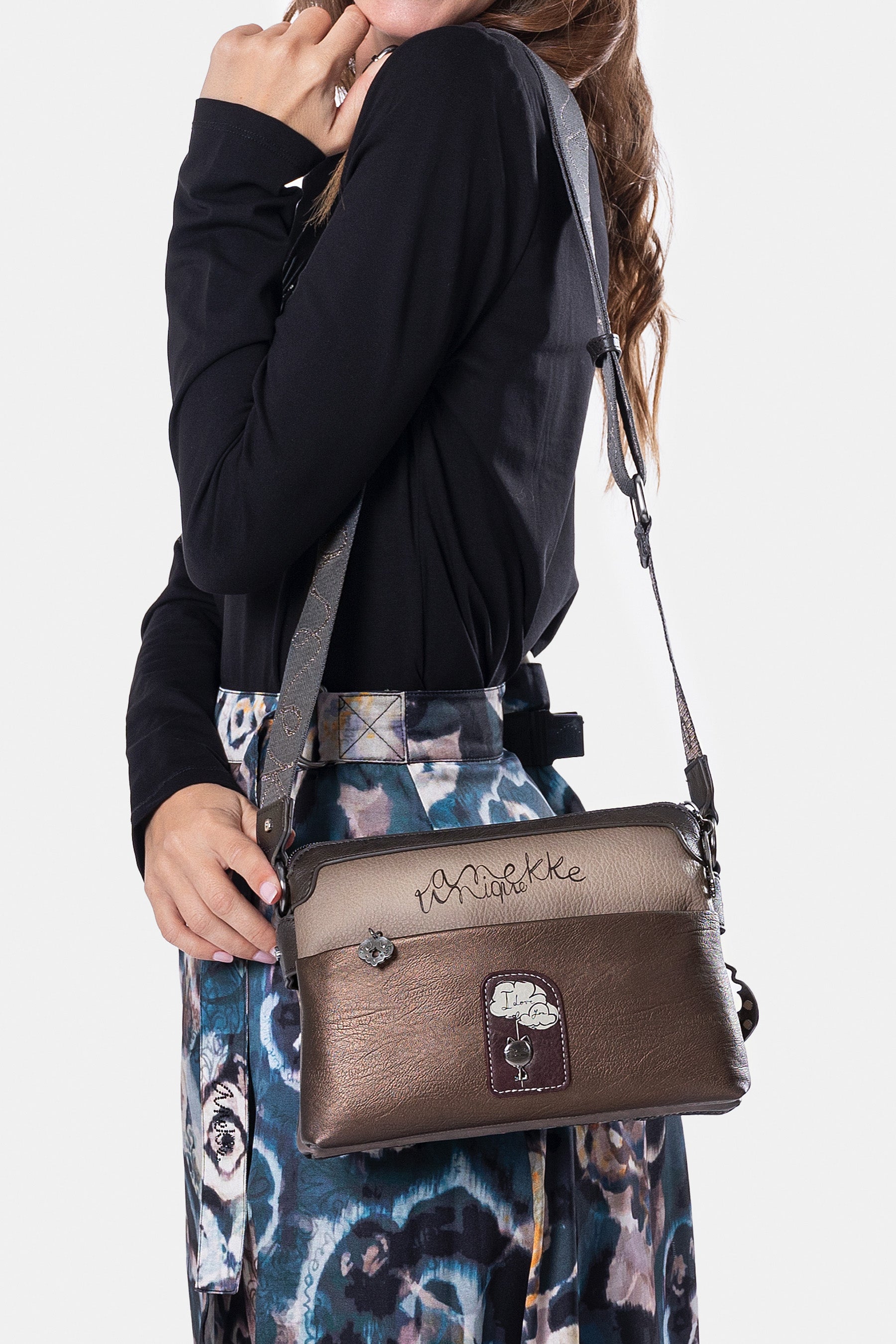 Manifesto double-compartment crossbody bag