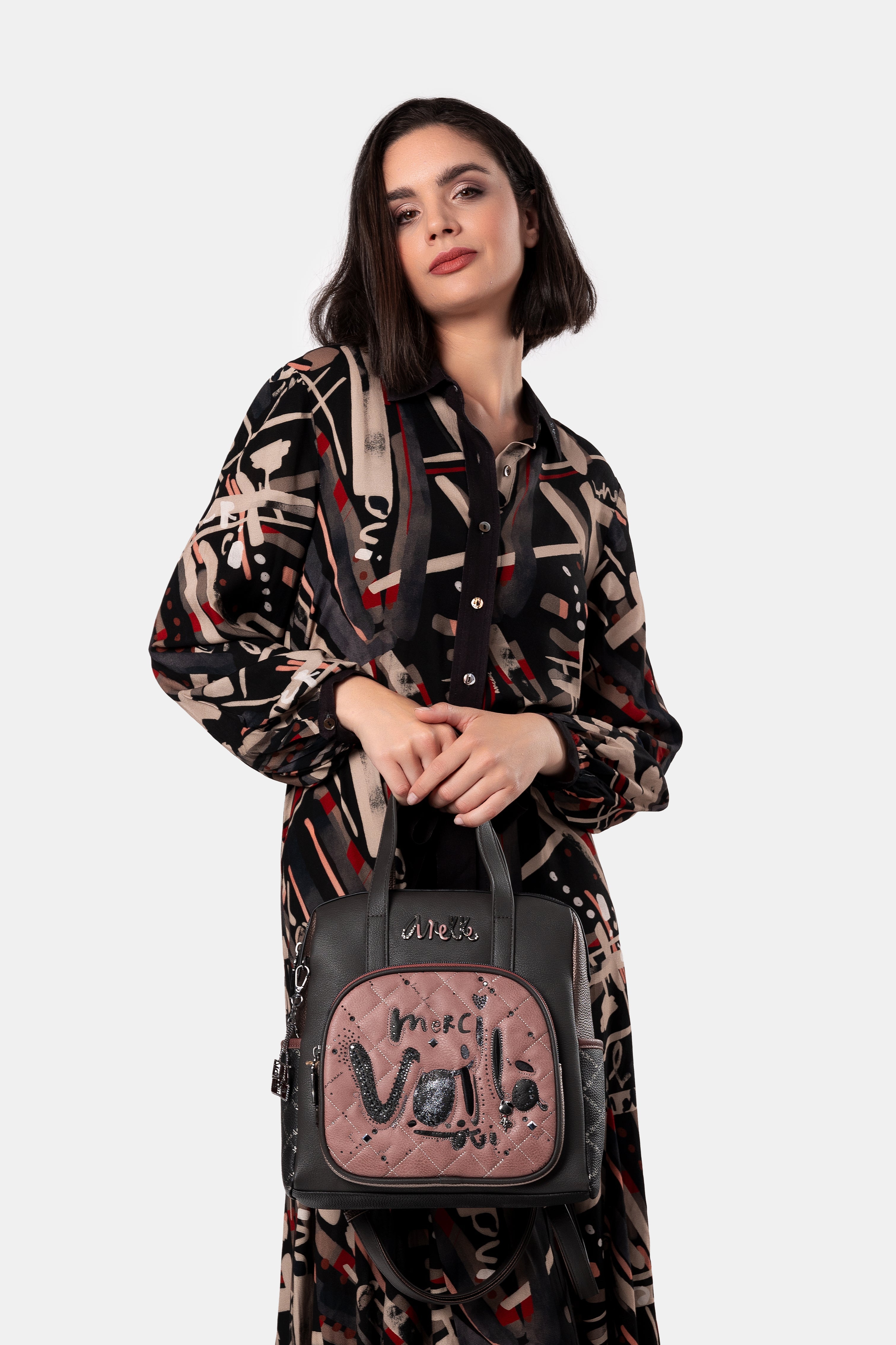 Parisian short-handle medium backpack