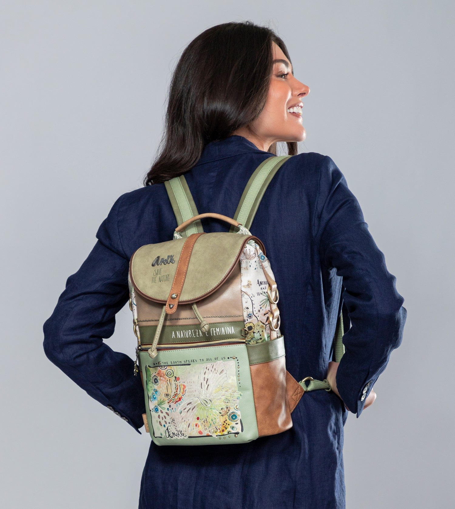 Butterfly backpack with flap