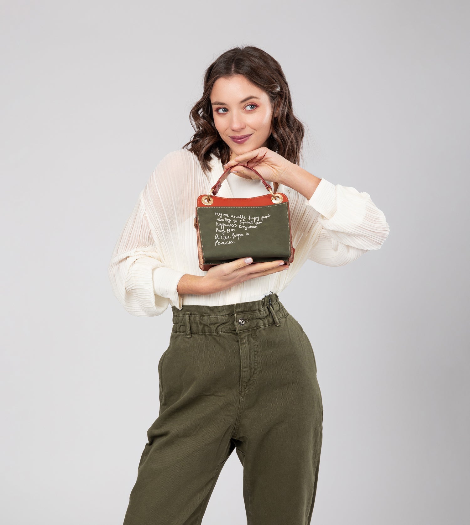 Peace & Love camel mini bag